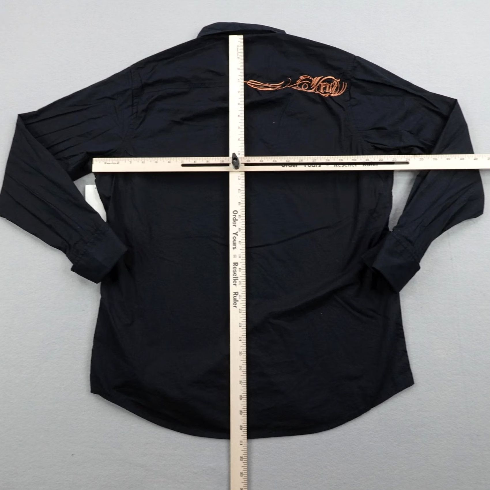 Ecko Unltd. VINTAGE Ecko Unltd Shirt Mens Large Black Embroidered French Flip Cuffs Tribal Y2K NEW Size US L / EU 52-54 / 3 - 7 Thumbnail