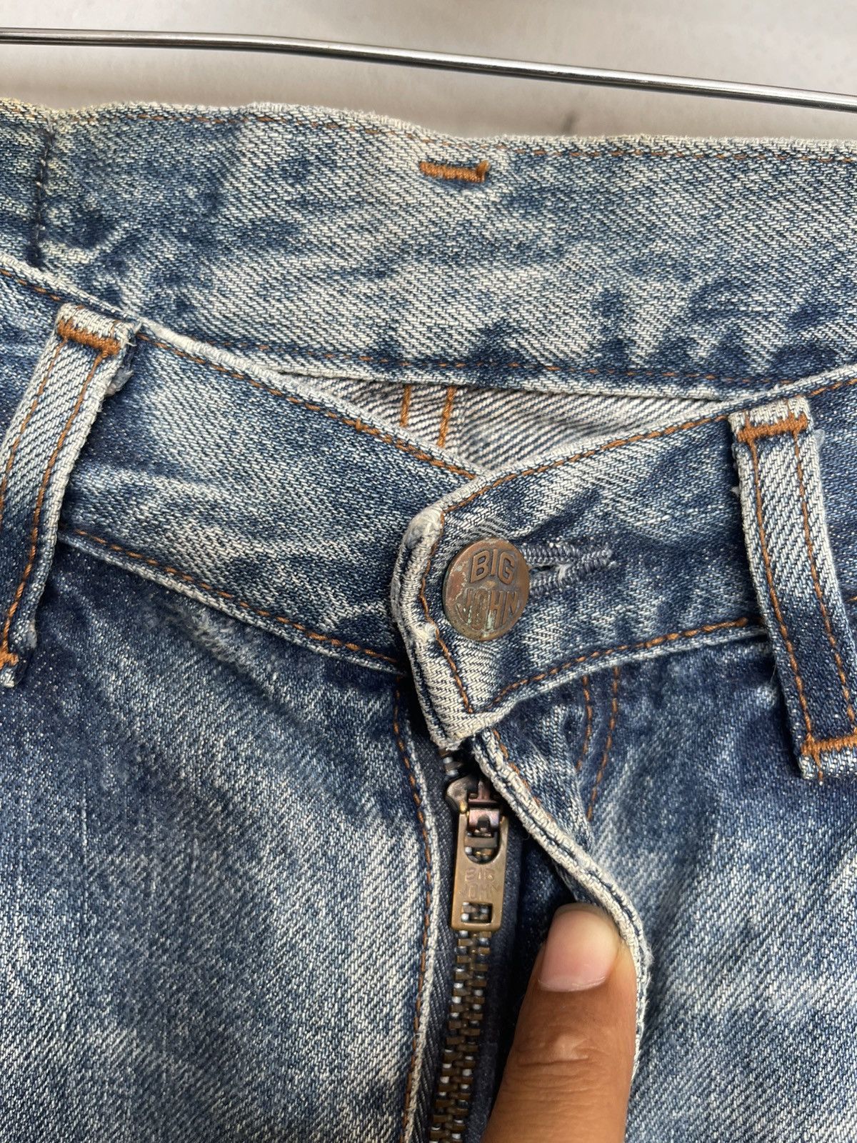 Big John Vintage Distressed Washed Blue Big John Bootcut Size US 29 - 3 Thumbnail