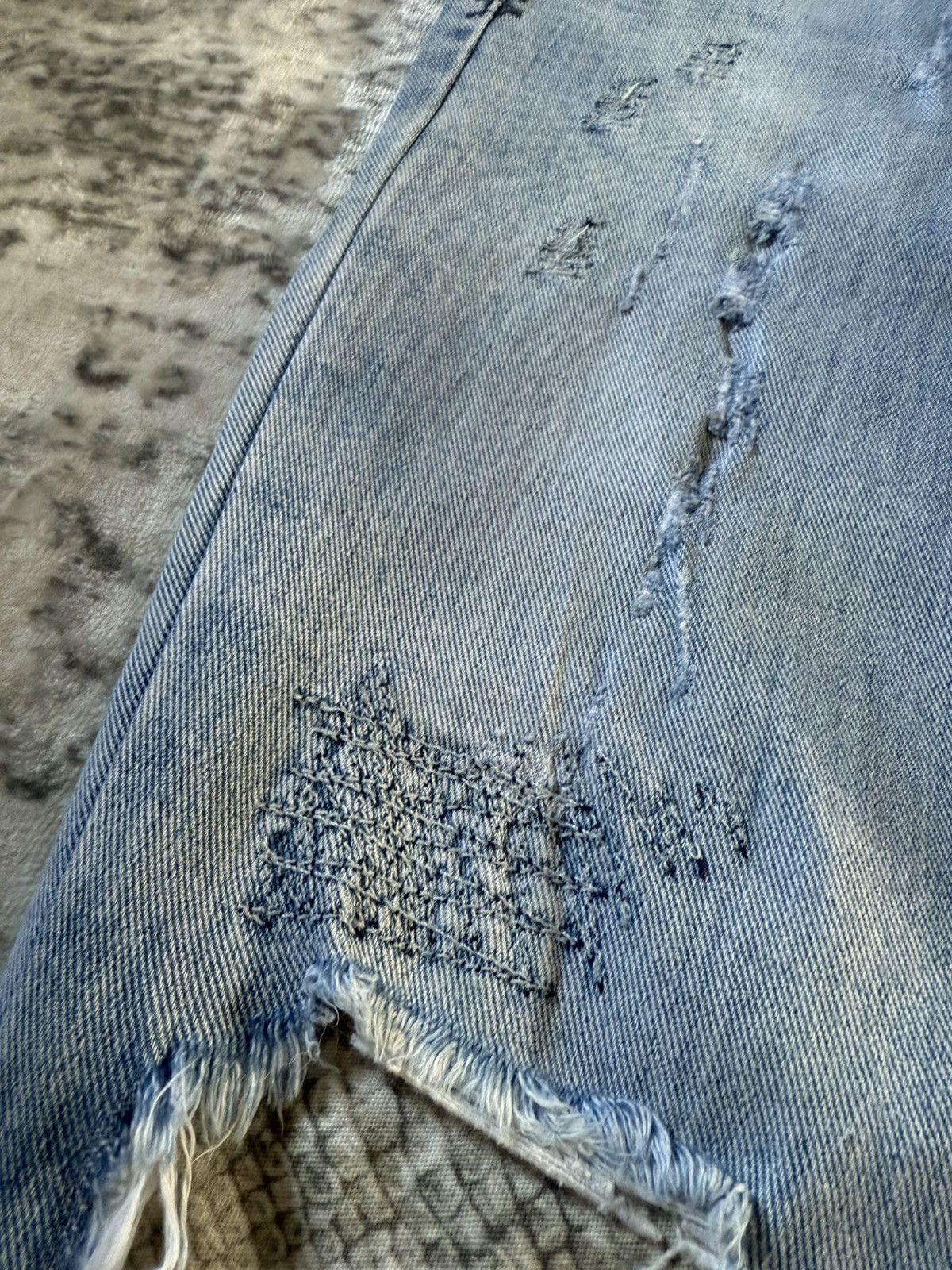 Ksubi Ksubi Studded Phython Snake Repaired Distressed Skinny Jeans Size US 30 / EU 46 - 10 Thumbnail