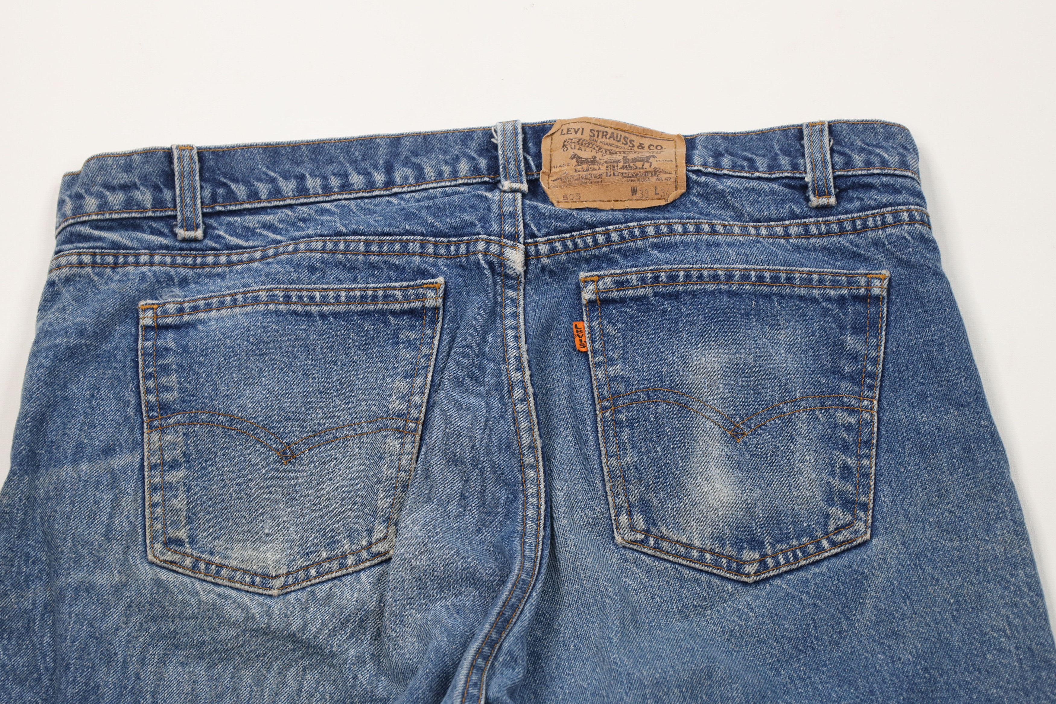 Levi's Vintage 80s Levis 505 Orange Tab Regular Fit Jeans Blue USA Size US 38 / EU 54 - 11 Thumbnail