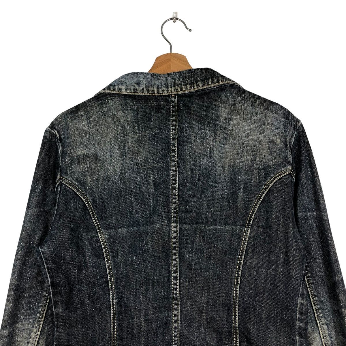 Japanese Brand 🔥CROPPED BIKER DENIM JACKET UCOB ISSEY MIYAKE Size M / US 6-8 / IT 42-44 - 9 Thumbnail