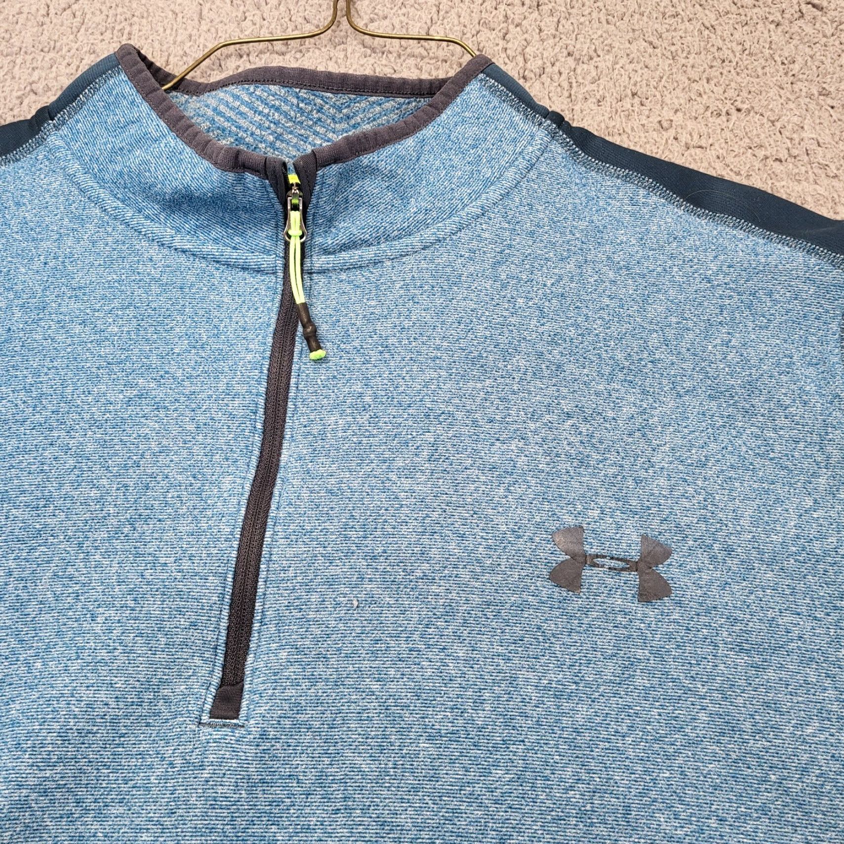Under Armour Under Armour Sweater Men 2XL Blue 1/4 Zip Mock Neck Loose Cold Gear Thermal Knit Pullover Sports Comfort Spacer Weekender Size US XXL / EU 58 / 5 - 4 Thumbnail