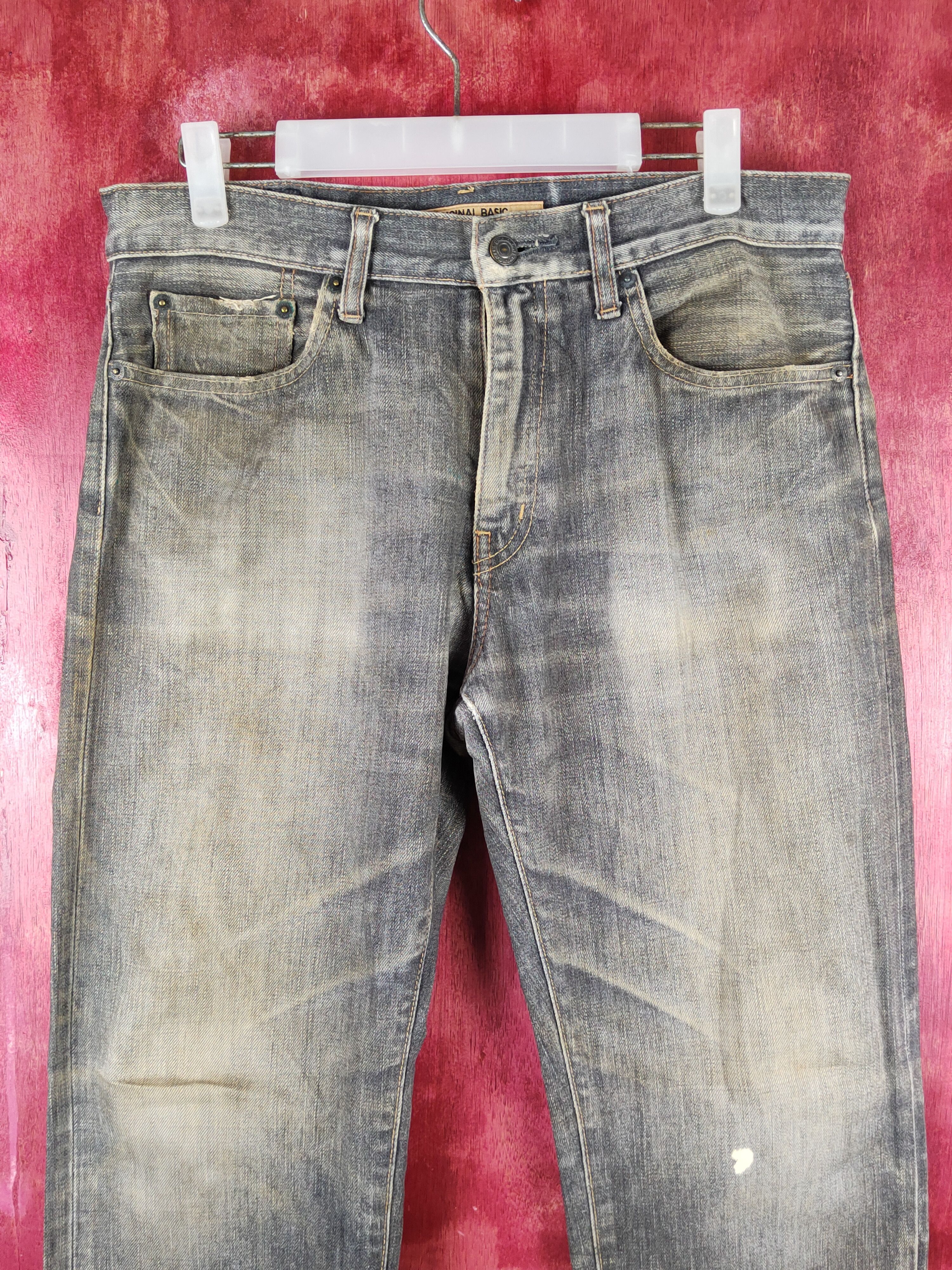 Japanese Brand DL Uniqlo Black Faded Distressed Ripped Jeans #S1627 Size US 31 - 2 Thumbnail