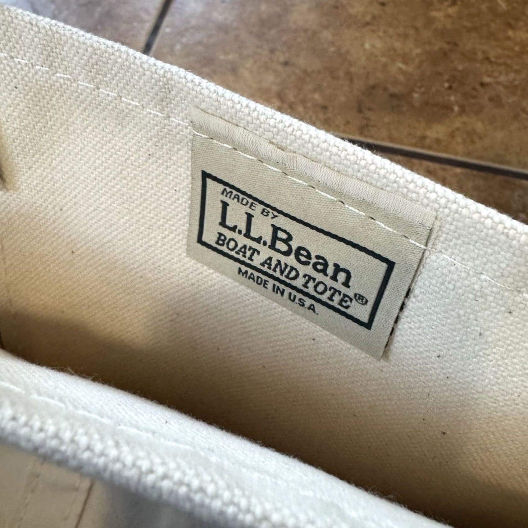 Vintage VINTAGE L.L. Bean Tote Bag White Canvas Boat And Tote Zip Made In USA Men Size ONE SIZE - 5 Thumbnail