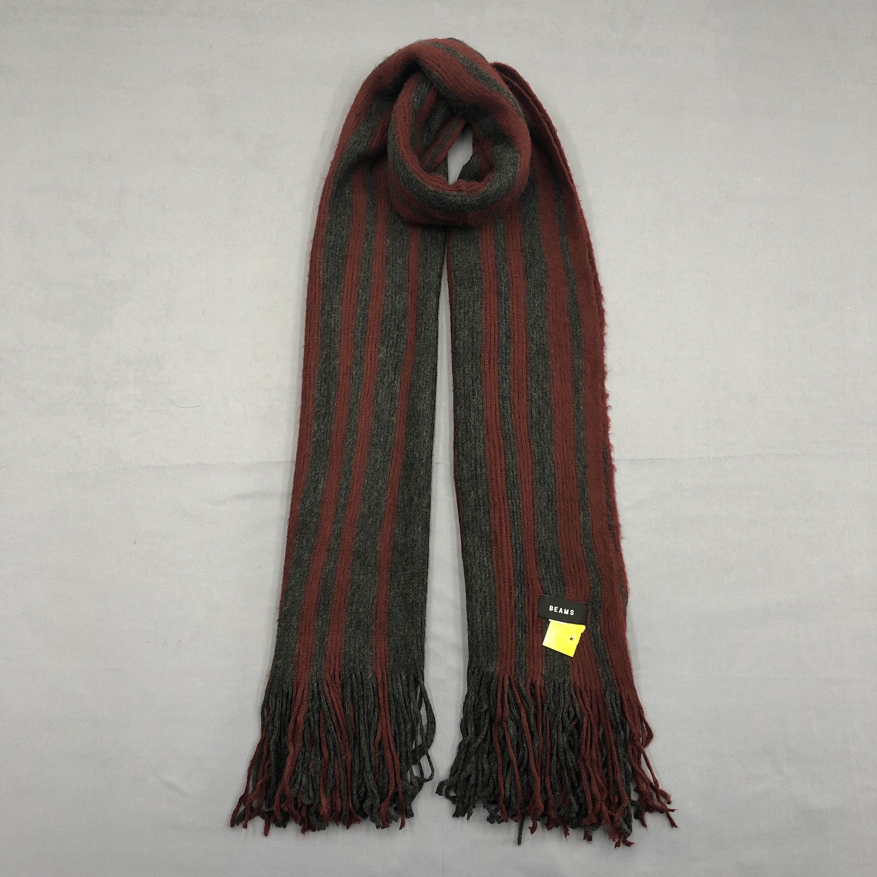 Beams Plus Vintage Beams Scarf Fringe Ribbed Knit Wool Scarves. Size ONE SIZE - 1 Thumbnail