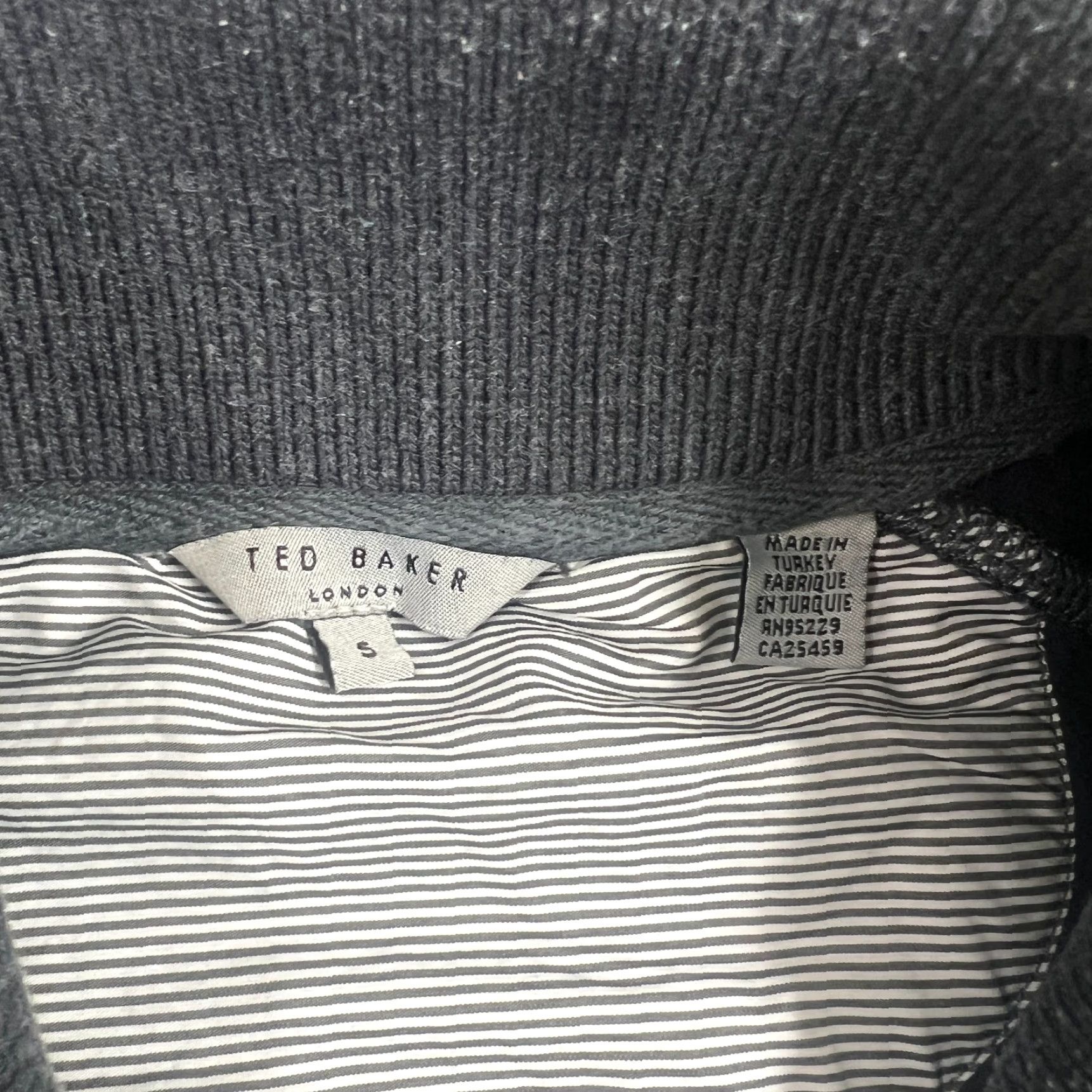 Ted Baker Ted Baker London Mens Sweater S Large 1/4 Knit Cowl Collar Pullover Gray Size US S / EU 44-46 / 1 - 2 Thumbnail