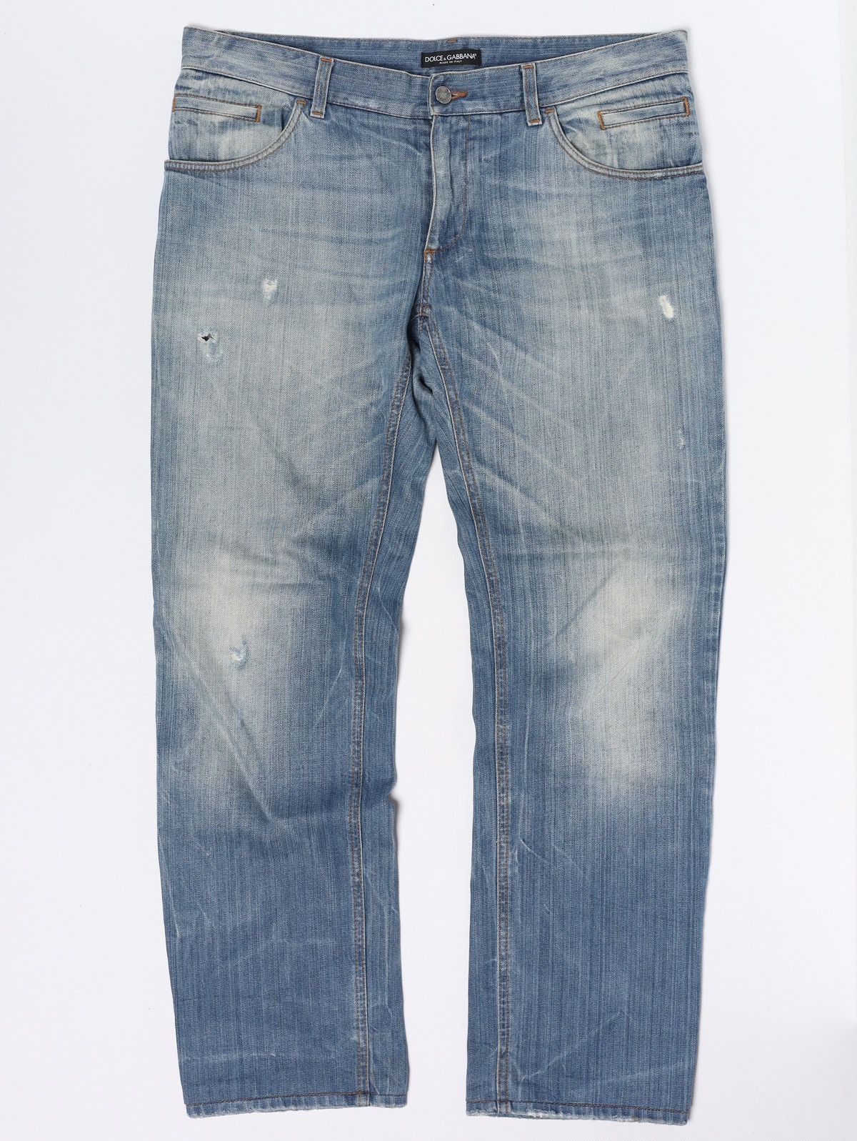 Dolce & Gabbana Dolce Gabbana Fade Denim Pants Blue Jeans Metal Logo Washed Size US 34 / EU 50 - 1 Thumbnail