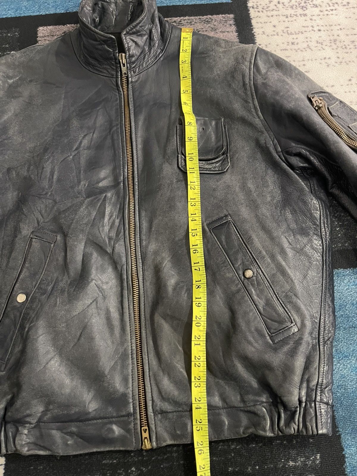 Vintage Vintage 1960’s French Air Force Faded Leather Jacket Size US L / EU 52-54 / 3 - 20 Thumbnail