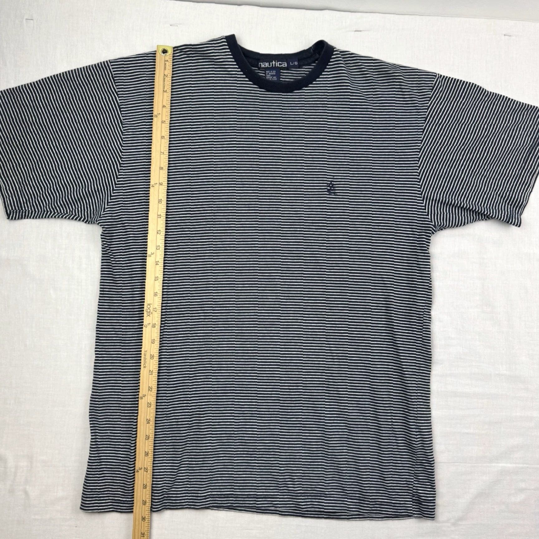 Nautica Vintage Nautica Striped T-Shirt Adult Large Logo USA 90s Hipster Cotton Shirt Mens Size US L / EU 52-54 / 3 - 5 Thumbnail