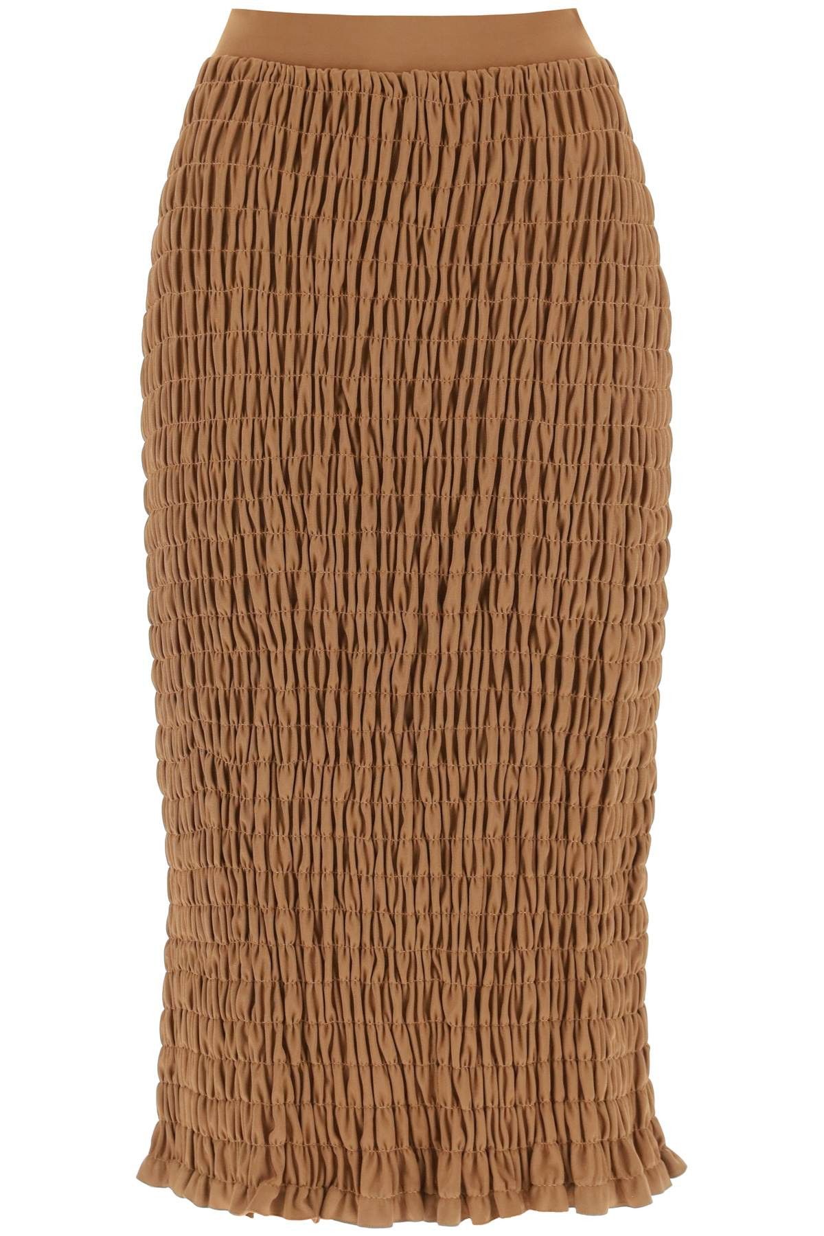 image of By Malene Birger 'emla' Smocked Pencil Skirt in Marrone, Women's (Size 24)