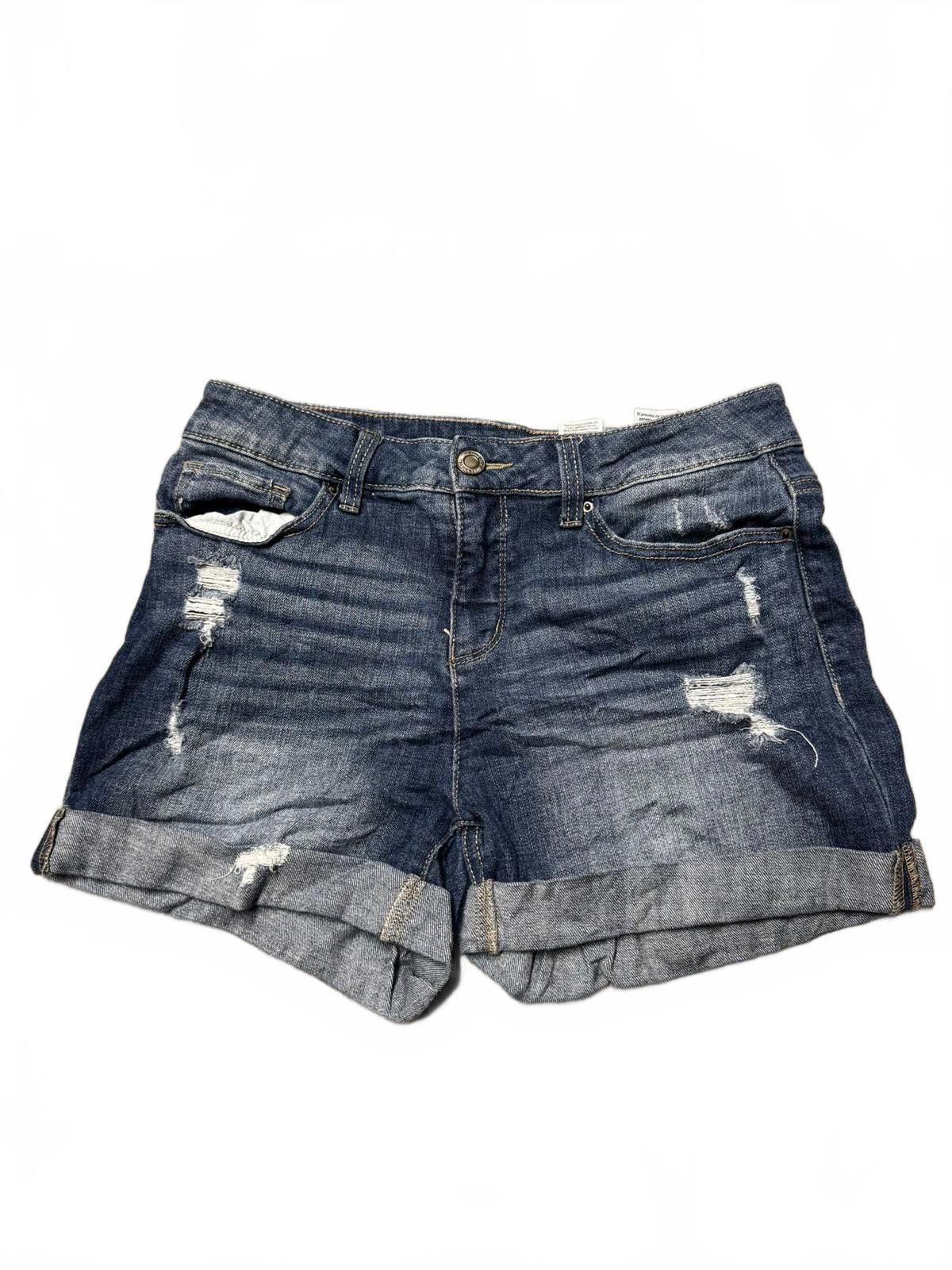 Designer Time and Tru Mid-Rise Distressed Denim Shorts Size 27" / US 4 / IT 40 - 1 Thumbnail