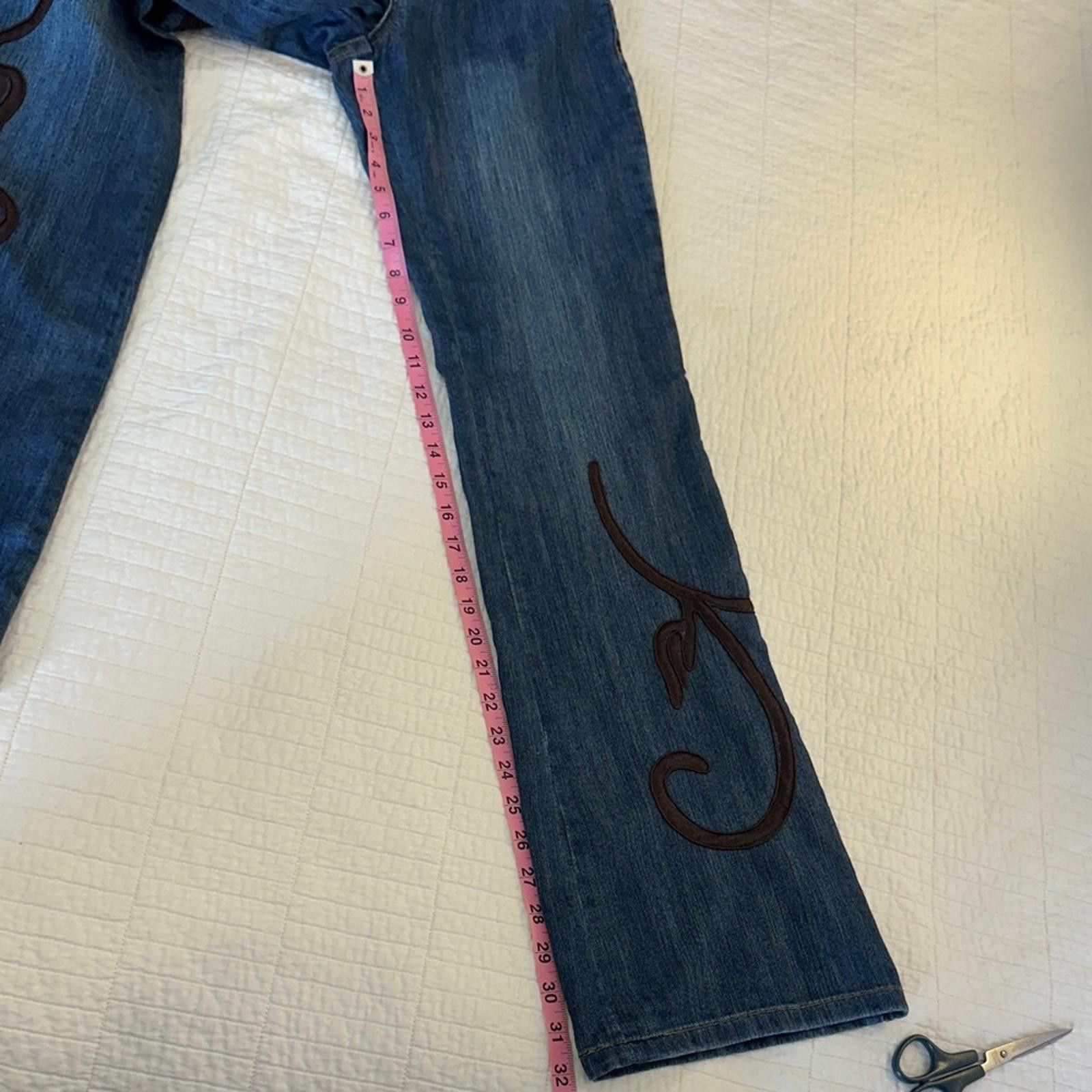 Other Boston Proper 4 Flare Denim Embellished Leg EUC Vintage Y2K Size 27" / US 4 / IT 40 - 9 Thumbnail