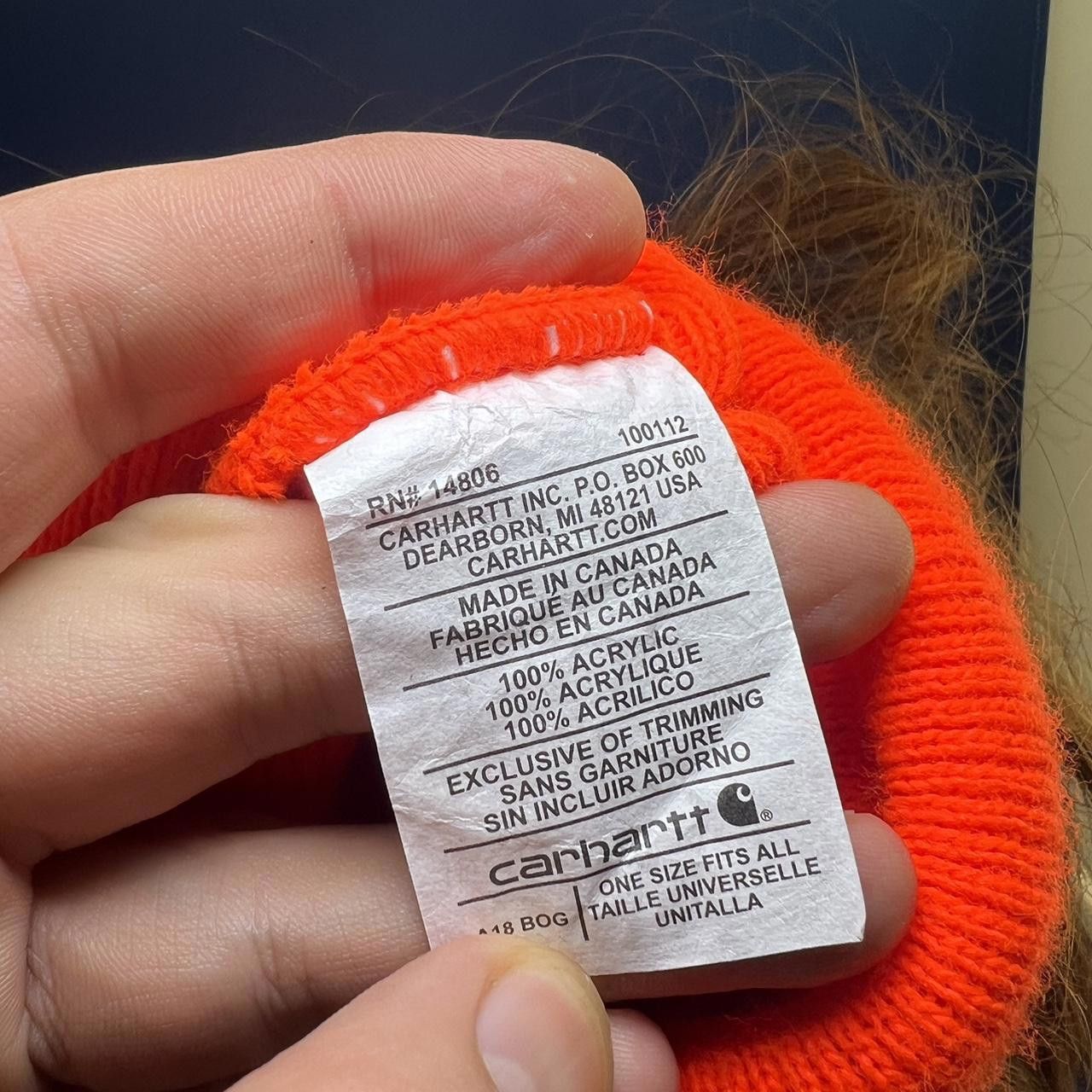 Carhartt Carhartt Acrylic Knit Beanie Hat - Vibrant Orange Size ONE SIZE - 4 Thumbnail