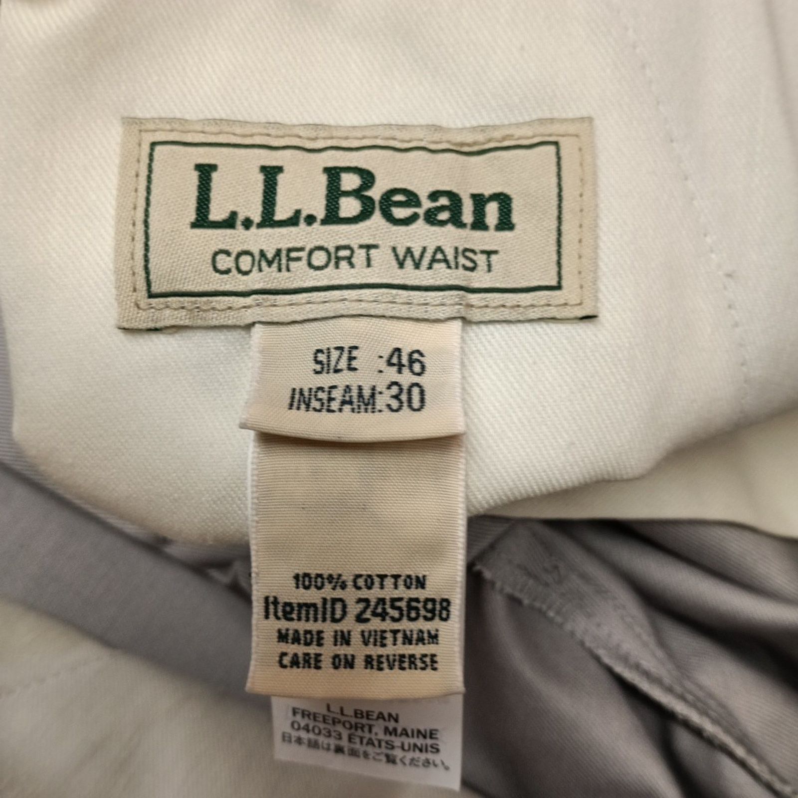 L.L. Bean L.L. Bean Double L Natural Chino Pants Men's Size 46x30 Gray Size US 44 / EU 60 - 4 Thumbnail