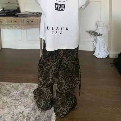 Designer Ichiko x Ayase Leopard Print High Street Vintage Loose Jeans Size US 33 - 5 Thumbnail
