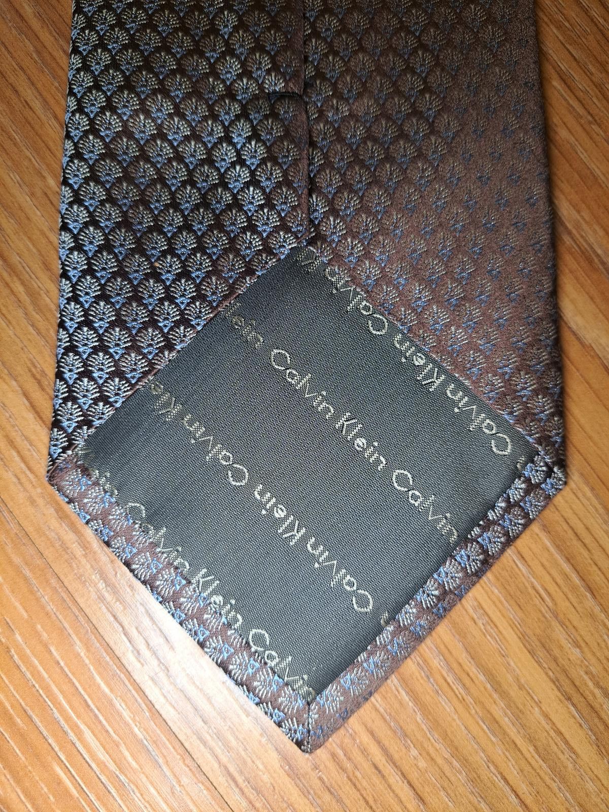Calvin Klein Calvin Klein Silk Tie Brown Floral Tree Wide Necktie Size ONE SIZE - 4 Thumbnail