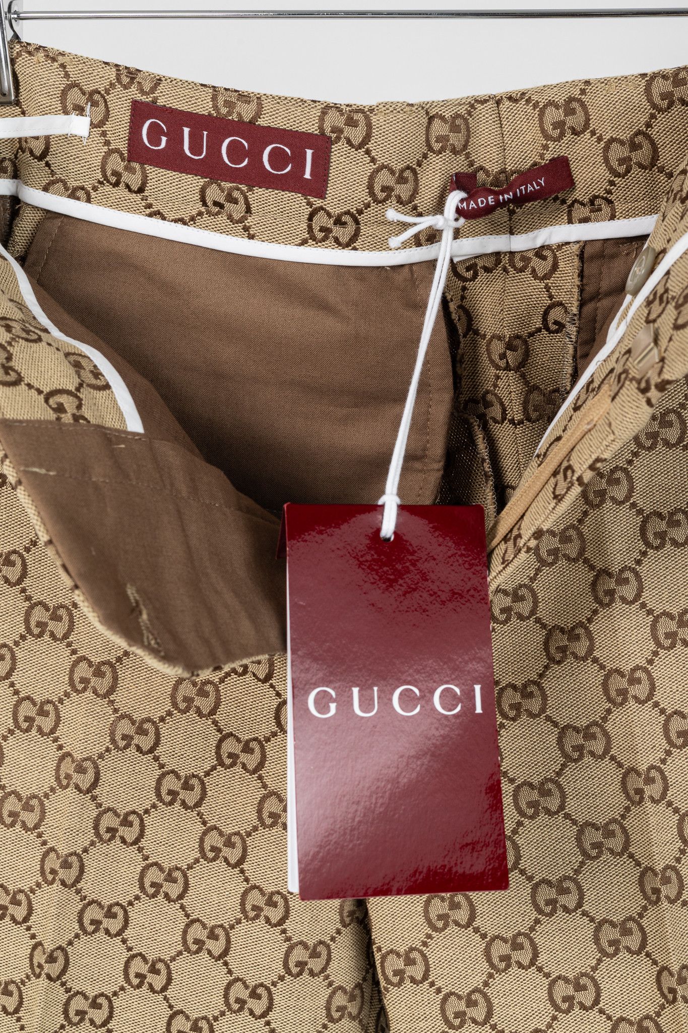 Gucci Gucci Beige & Ebony GG Canvas Cropped Pant Size 28" / US 6 / IT 42 - 8 Thumbnail
