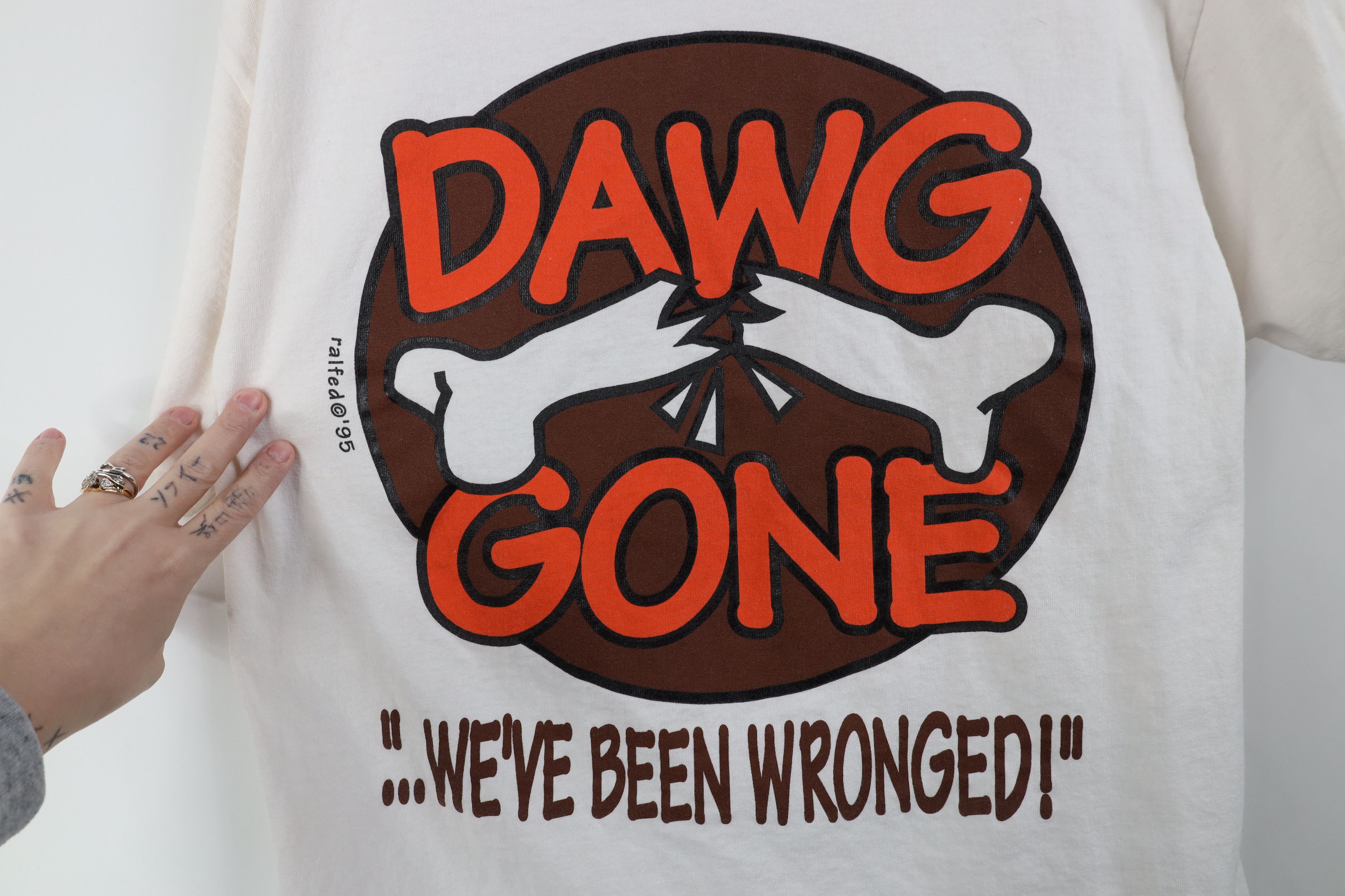 Vintage Vintage 90s Gone Cleveland Browns Football Team Move T-Shirt Size US L / EU 52-54 / 3 - 4 Thumbnail