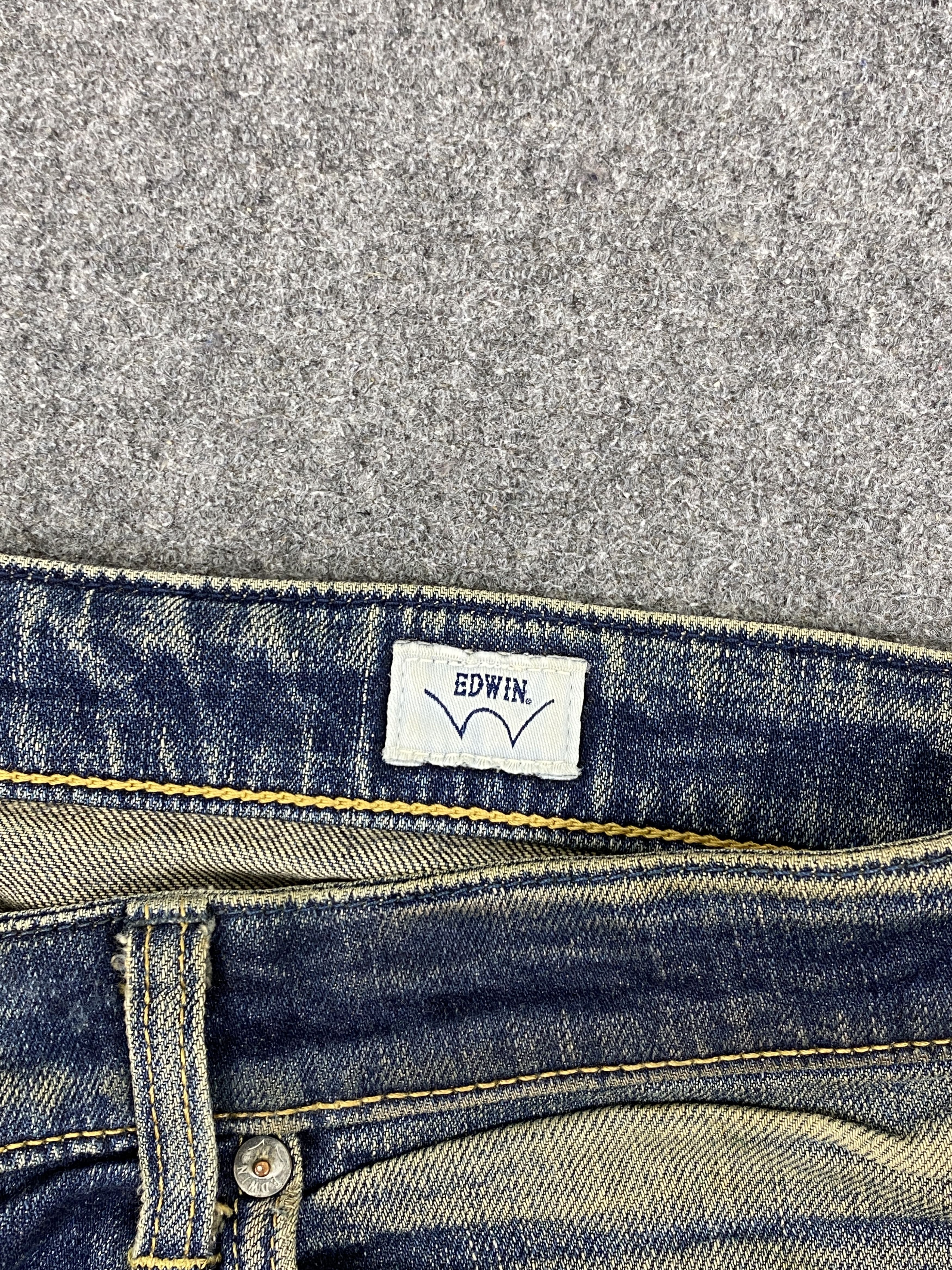 Edwin Vintage Distressed Edwin Made In Japan Patches Jeans DP2727 Size US 35 - 8 Thumbnail