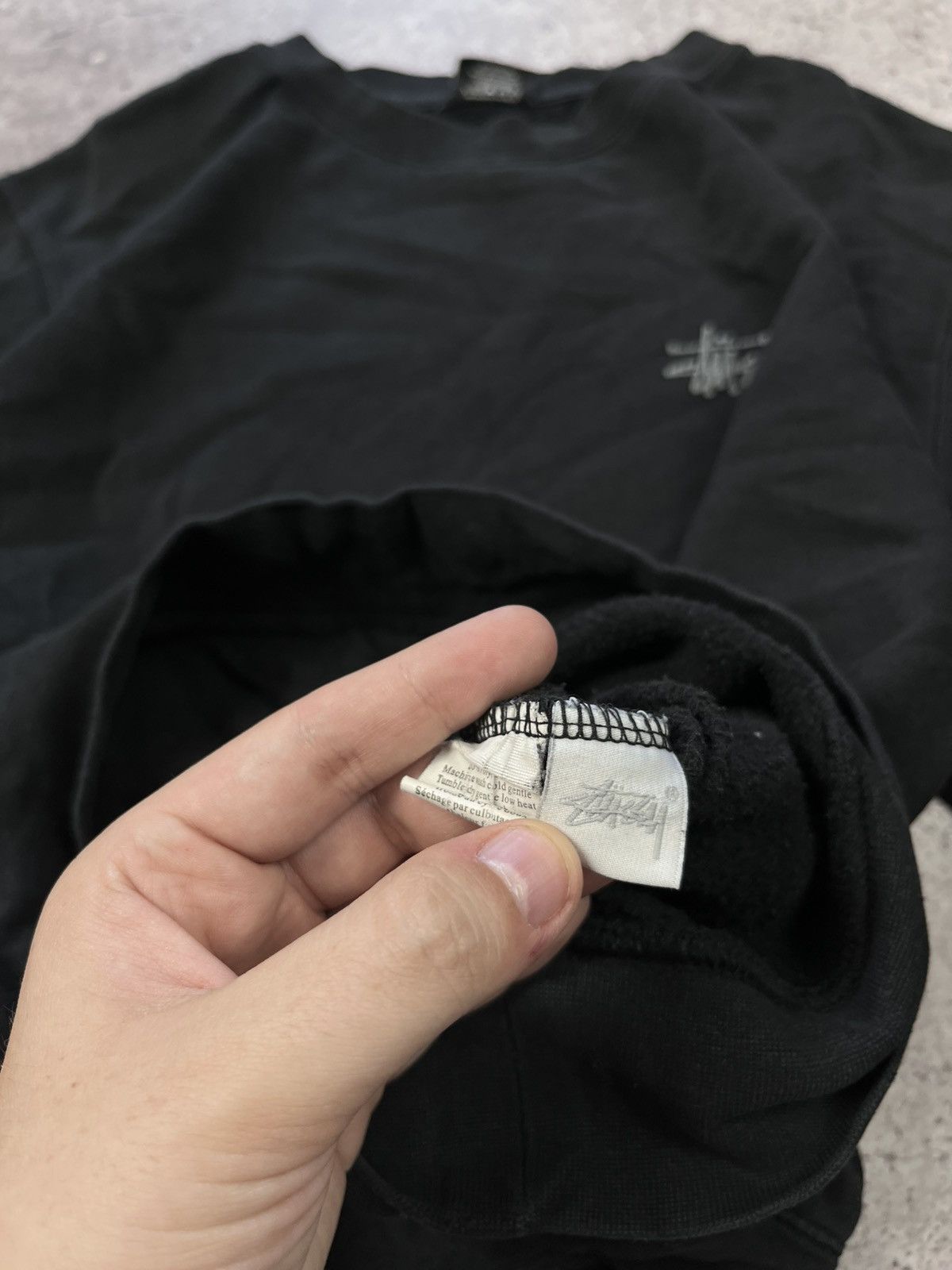 Stussy Vintage Stussy Sweatshirt Washed Distressed Black M Made Usa Size US L / EU 52-54 / 3 - 7 Thumbnail