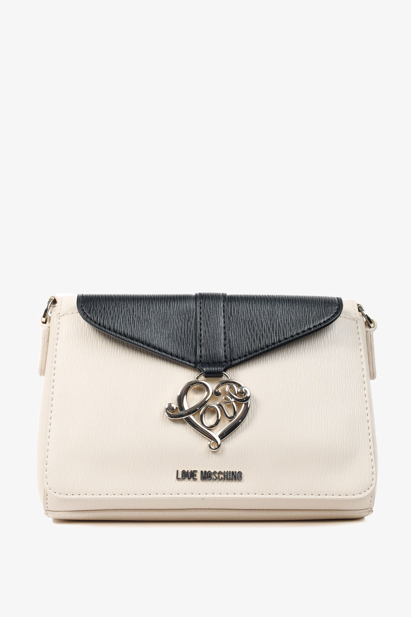 Love Moschino Love Moschino Cream Vegan-Leather Heart-Logo Shoulder Bag Size ONE SIZE - 1 Thumbnail
