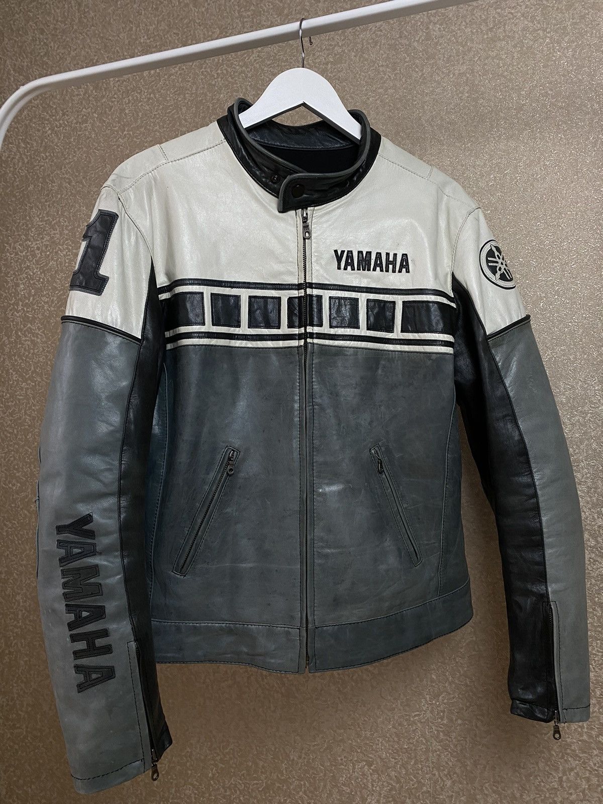 Vintage Yamaha Leather Racing Jacket Japan F1 Nascar