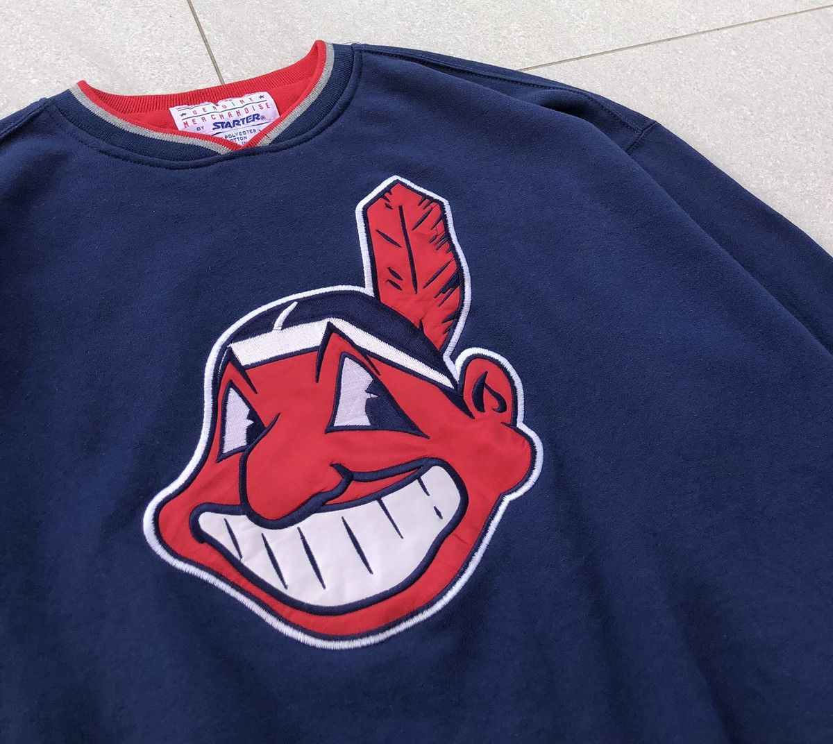 Starter Vintage Starter Cleveland Indians Crewneck Sweatshirt Size US XL / EU 56 / 4 - 4 Thumbnail