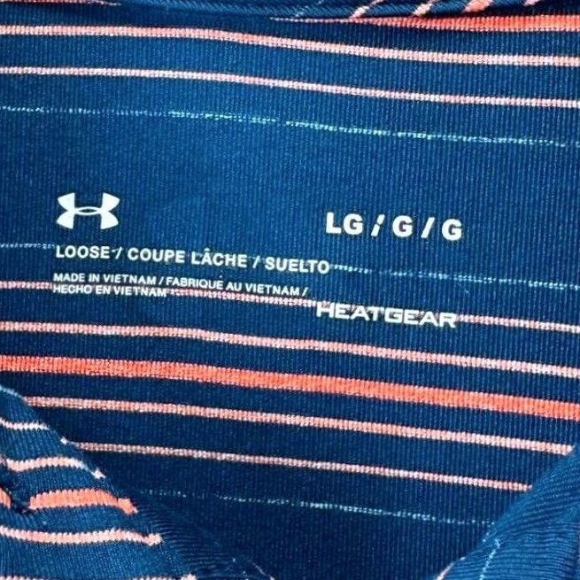 Under Armour Under Armour HeatGear Polo Shirt Mens Large Blue Balanced Stripes Golf Rugby Shirt Size US L / EU 52-54 / 3 - 3 Thumbnail