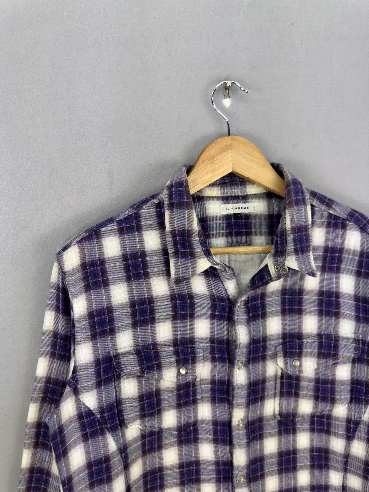 Flannel A.V.V Homme Checkered Western Shirt Button Up Size US M / EU 48-50 / 2 - 2 Thumbnail
