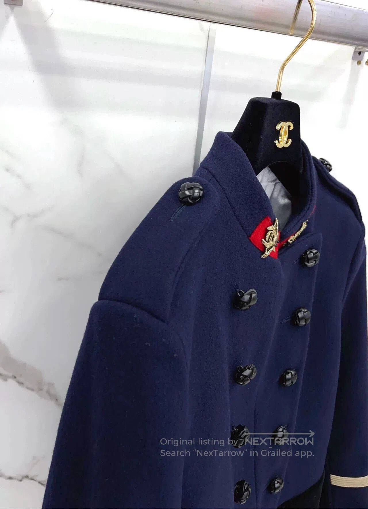 Gucci Gucci Dark Blue Golden Bee Coat. Size M / US 6-8 / IT 42-44 - 6 Thumbnail