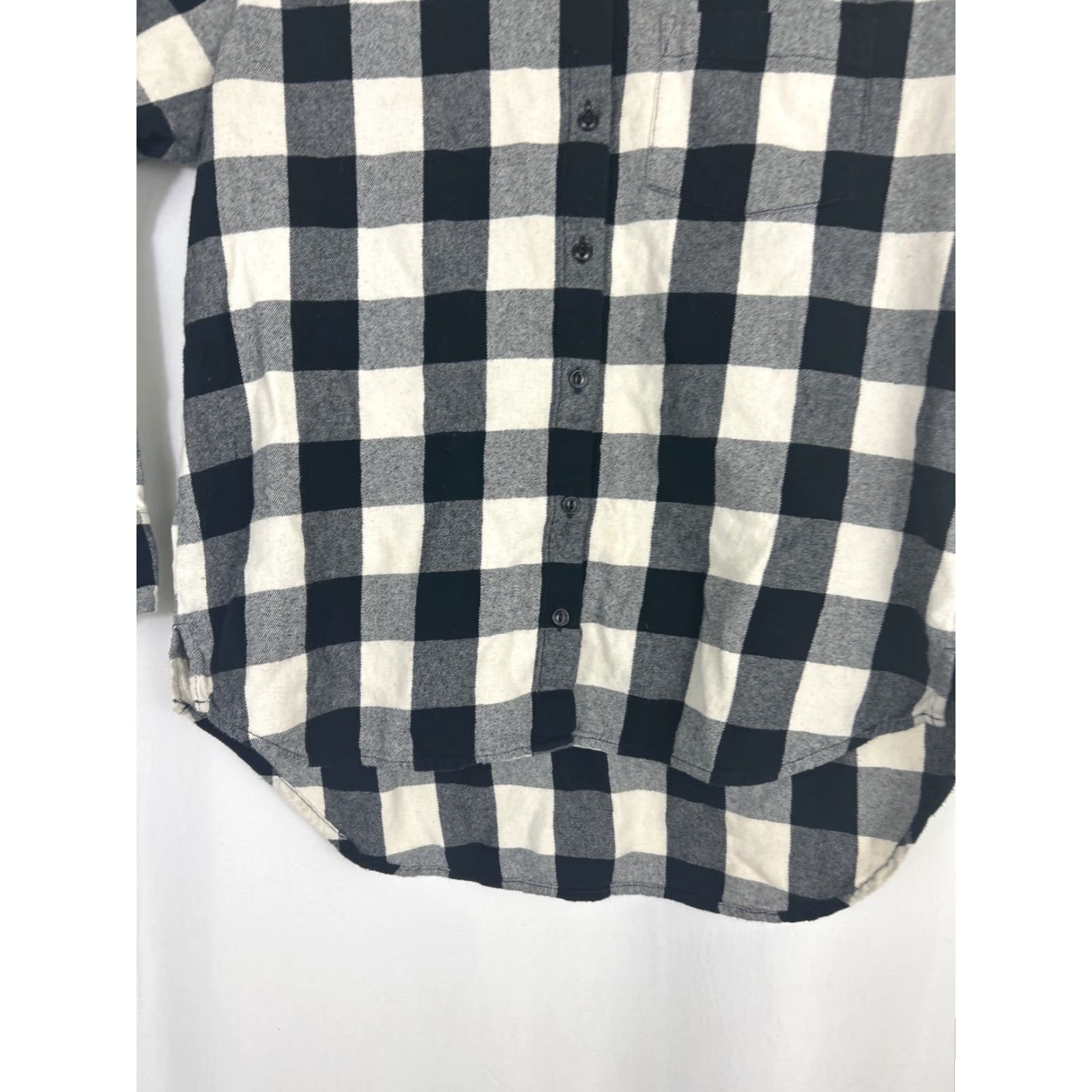 Madewell Madewell Womens XS Button-Up Shirt Plaid Black White Lightweight Flannel Shirt XS Womens Multicolor Size XS / US 0-2 / IT 36-38 - 5 Thumbnail