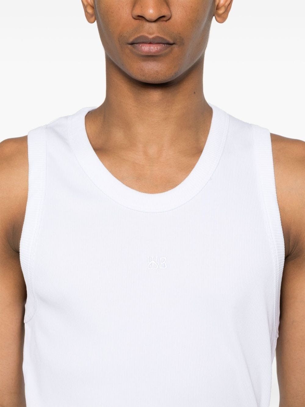 Wales Bonner o1mle0825 Record Tank Top in White Size US XXL / EU 58 / 5 - 2 Thumbnail