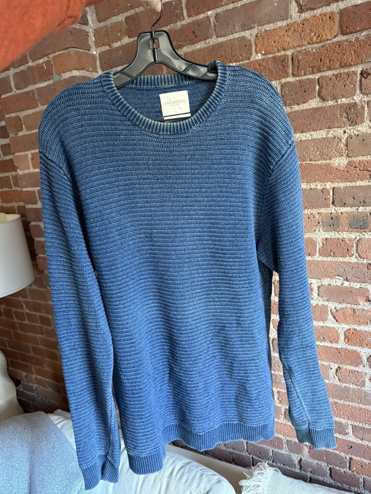Saturdays cotton wide-weave crew neck
