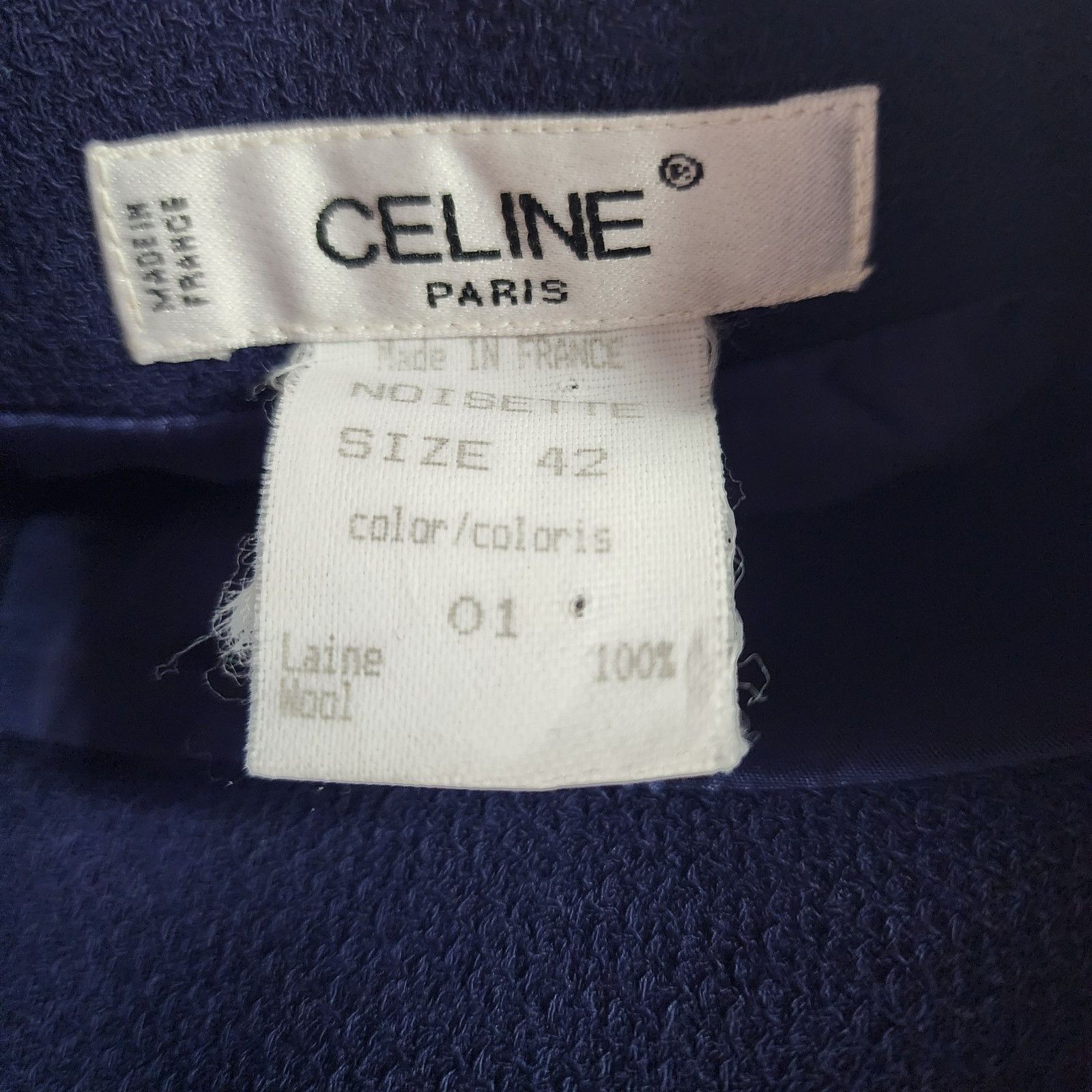 Celine Celine Wool Skirt US 10 Blue Zip Closure Slim Fit Designer Size 32" / US 10 / IT 46 - 4 Thumbnail