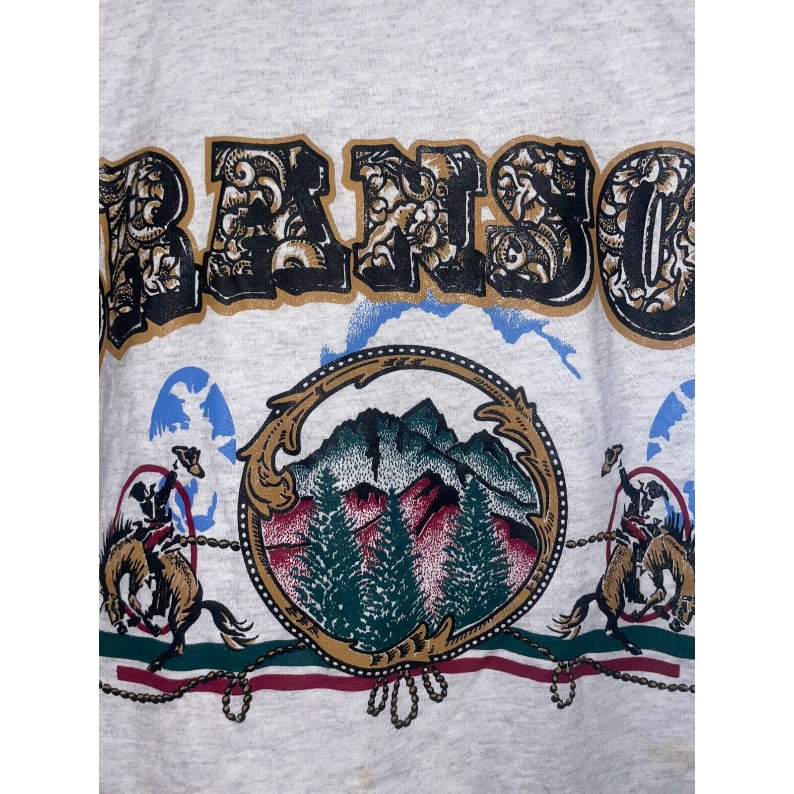 Signal Sport Vintage Branson Shirt Cowboy Mountain Gray 90s Tee VTG L Size US L / EU 52-54 / 3 - 2 Thumbnail