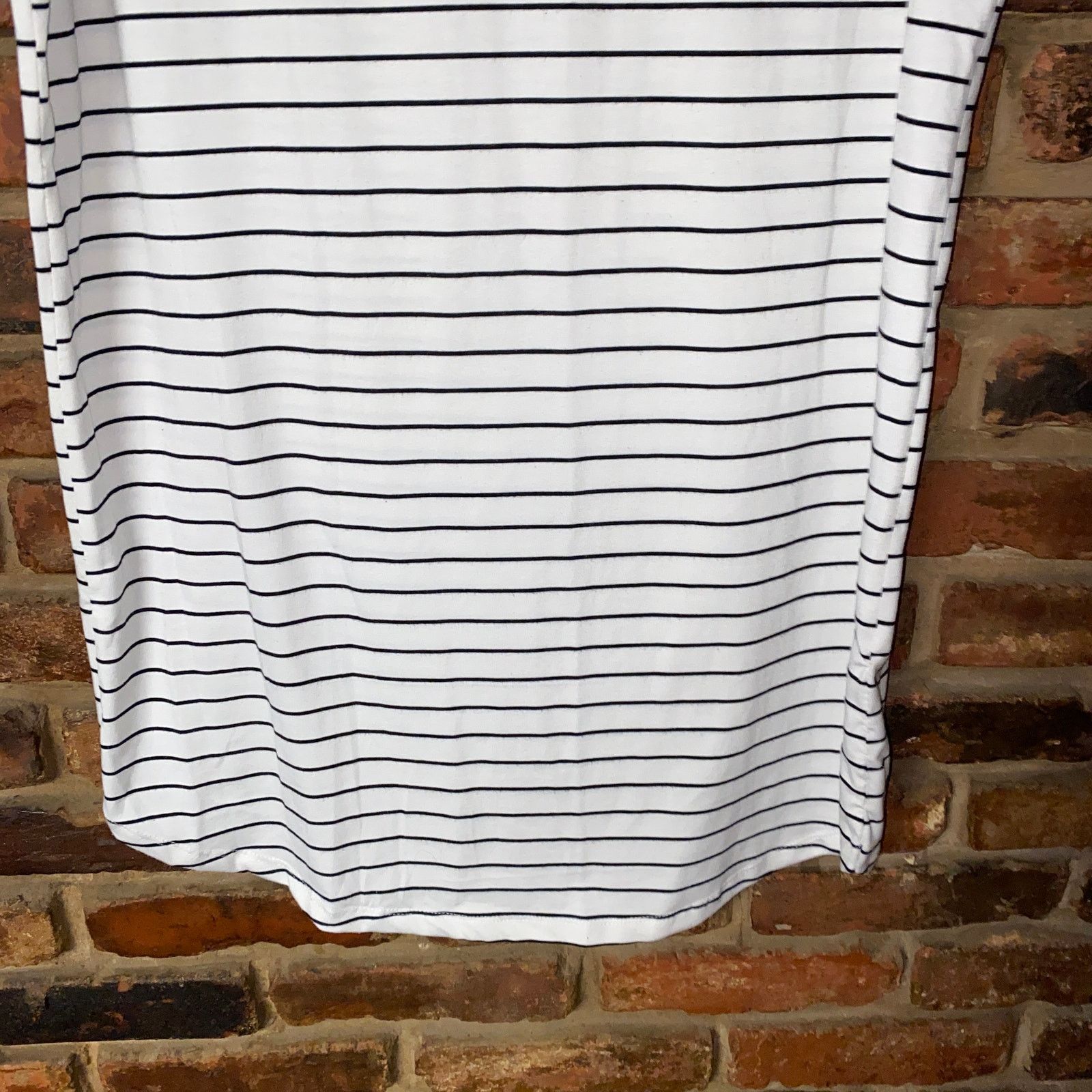 Other Wishlist White Black Stripe Sleeveless Mini Tank Dress Large Size L / US 10 / IT 46 - 3 Thumbnail