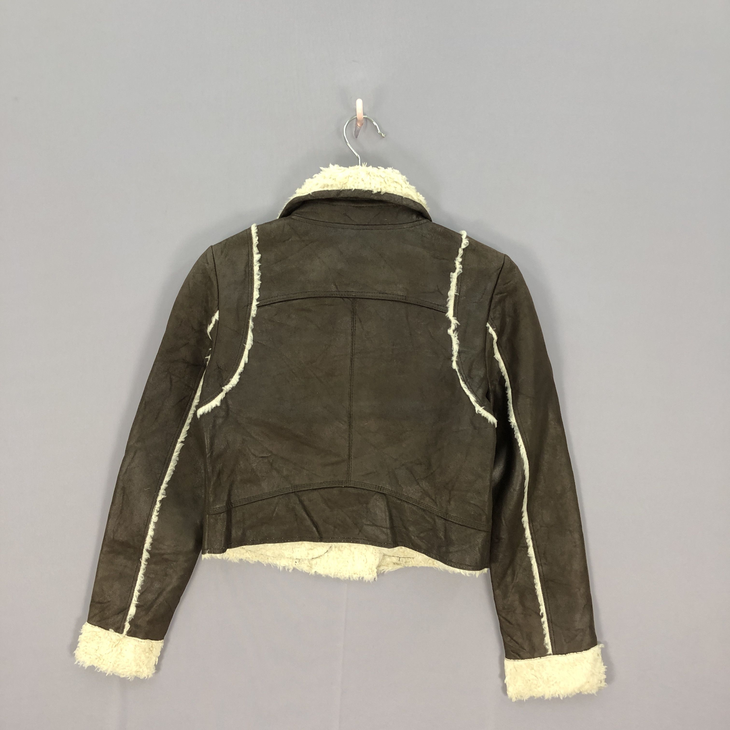 Japanese Brand × Vintage Vintage Thick Ladies Suede Shearling Leather Punk Jackets Size XXS / US 00 / IT 34 - 2 Thumbnail