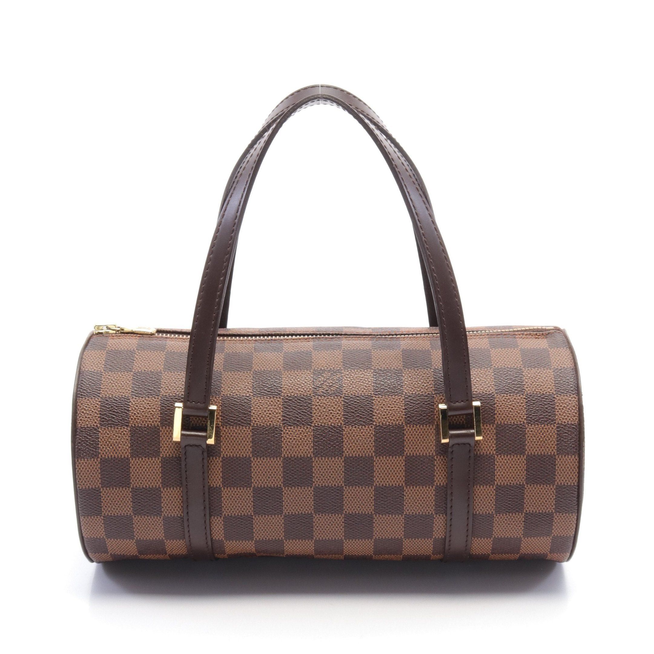 Louis Vuitton Papillon 26 Damier Ebene Handbag Leather Brown