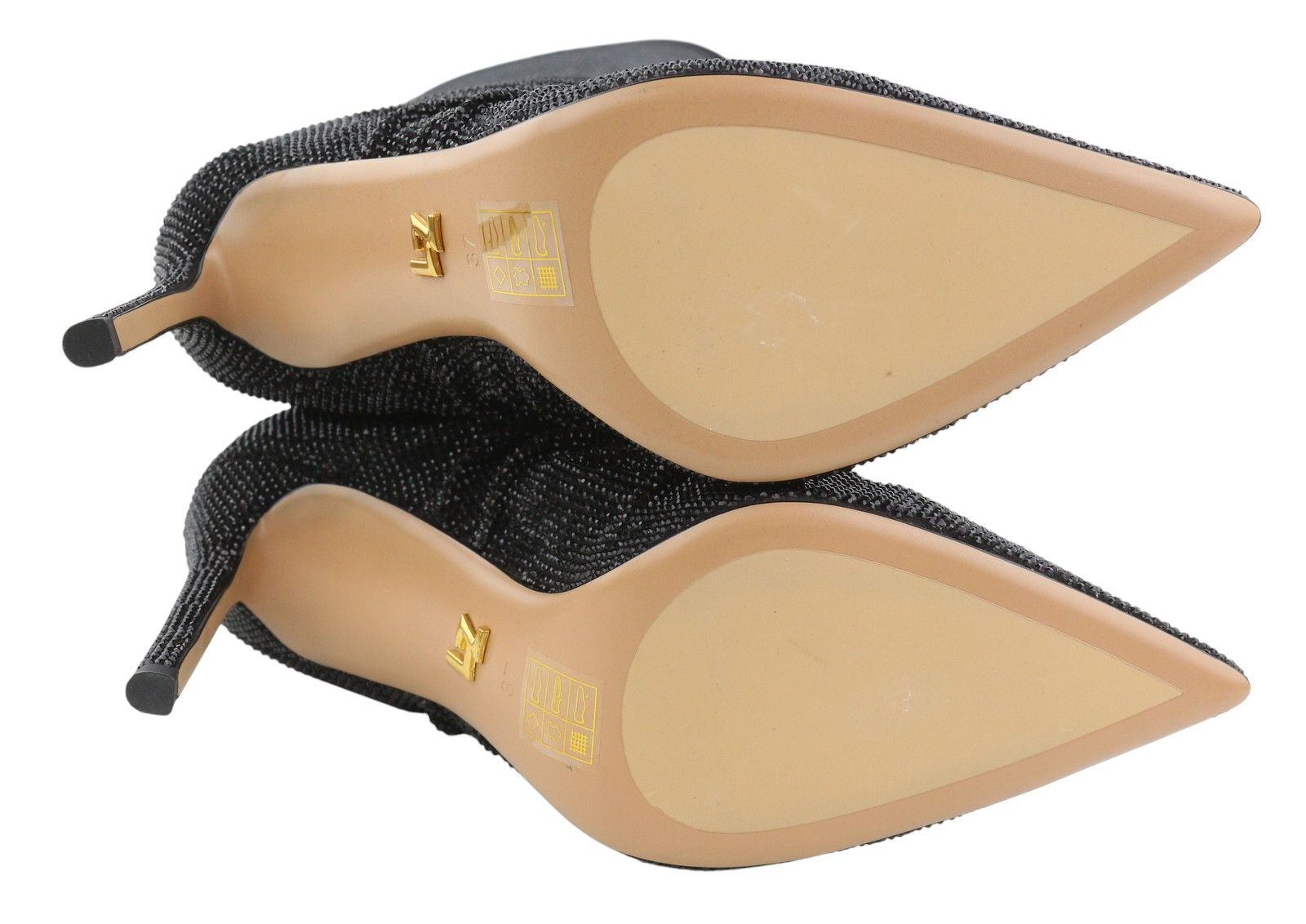 Other LOLA CRUZ LIEVIN EU37 Black Leather Glitter Shiny 87538 Size US 6 / IT 36 - 8 Thumbnail