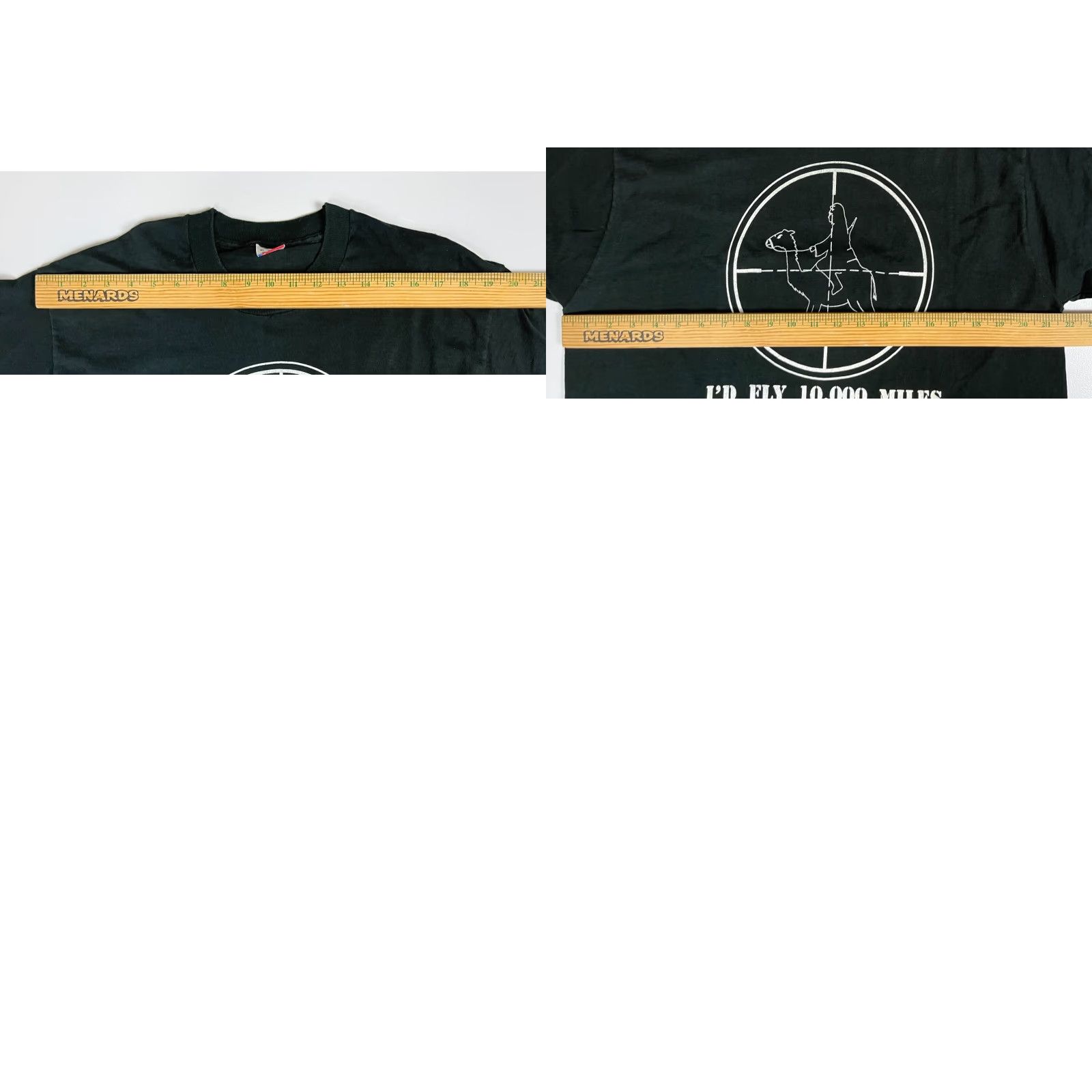 Fruit Of The Loom VINTAGE Fruit of the Loom Military T-Shirt Men XL Black 90s 100% Cotton Short Sleeve Crew Neck 1990s Desert Storm Man G Size US XL / EU 56 / 4 - 8 Thumbnail