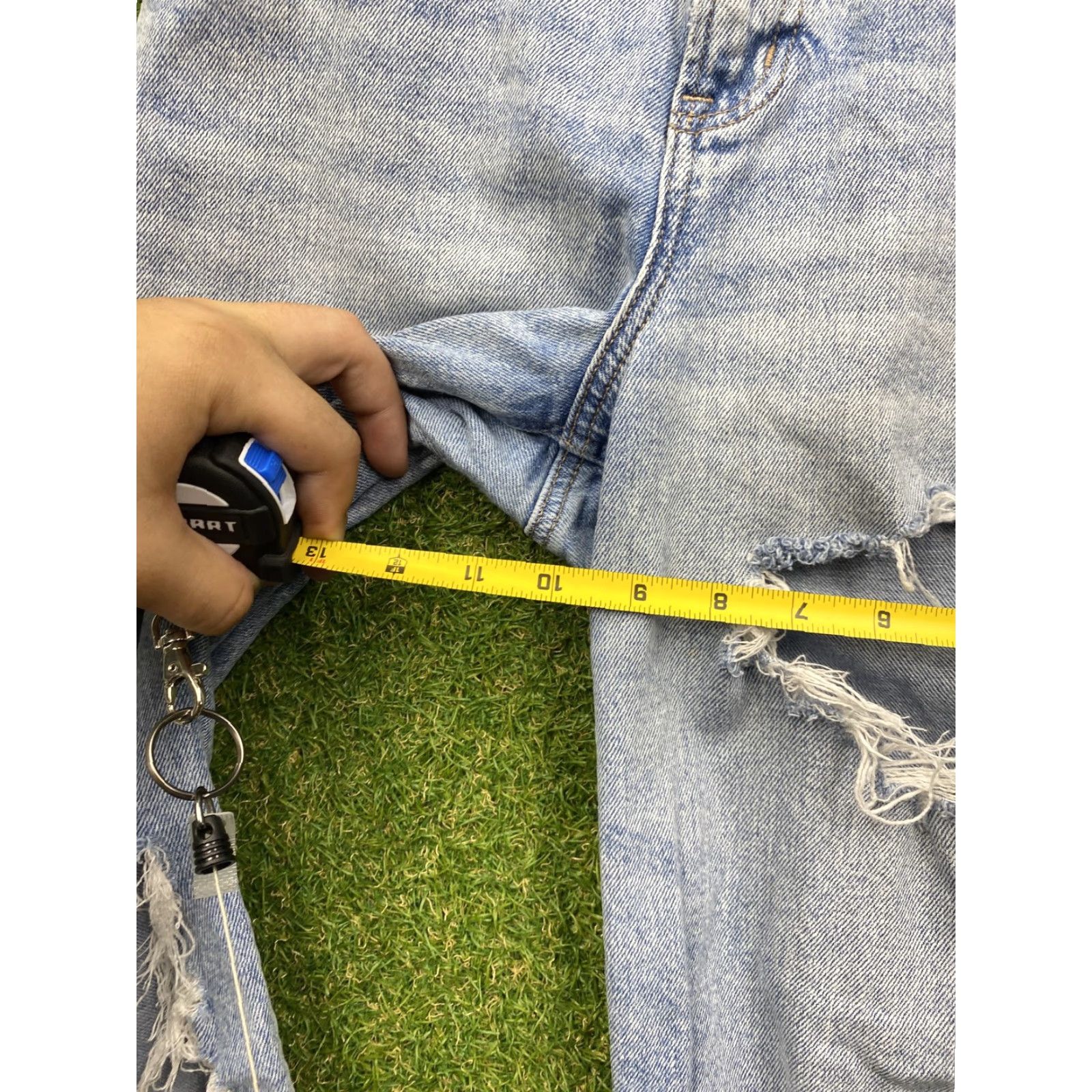 Vintage American Eagle Jeans Womens 4 Blue 90s Curvy Straight Distressed Ripped Denim Size 27" / US 4 / IT 40 - 3 Thumbnail
