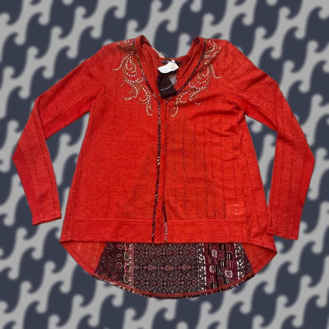 Miss Me Miss Me Embellished Cardigan Shirt Rust XS? NoSizeM Women’s? (Cannot determine size from given) Size M / US 6-8 / IT 42-44 - 1 Thumbnail