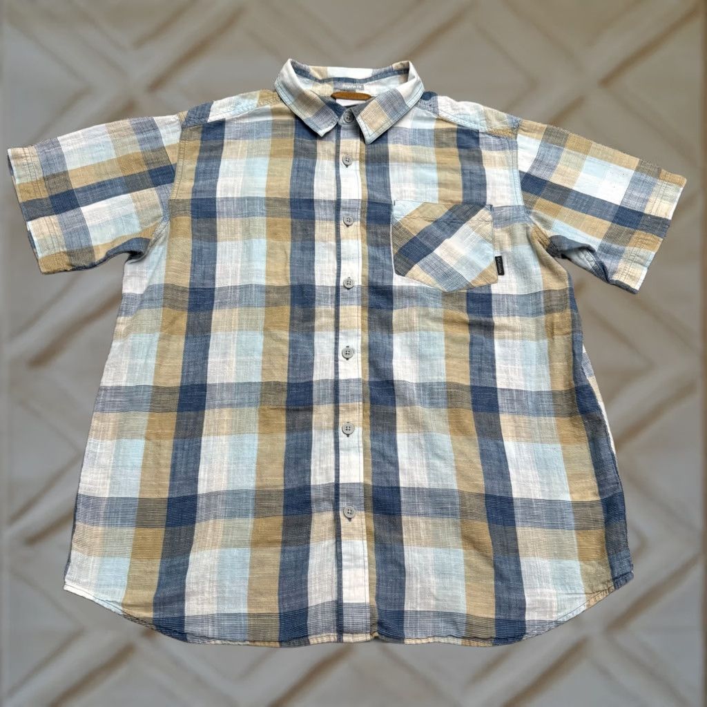 Vintage Columbia Shirt Mens Large Blue Gold Plaid Cotton Casual Button Down Size US L / EU 52-54 / 3 - 1 Thumbnail