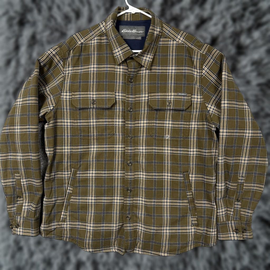 Eddie Bauer Eddie Bauer Jacket XL Plaid Flannel Shacket Insulated Lined Puffer Workwear Outdoors Men Green Casual Size US XL / EU 56 / 4 - 1 Thumbnail