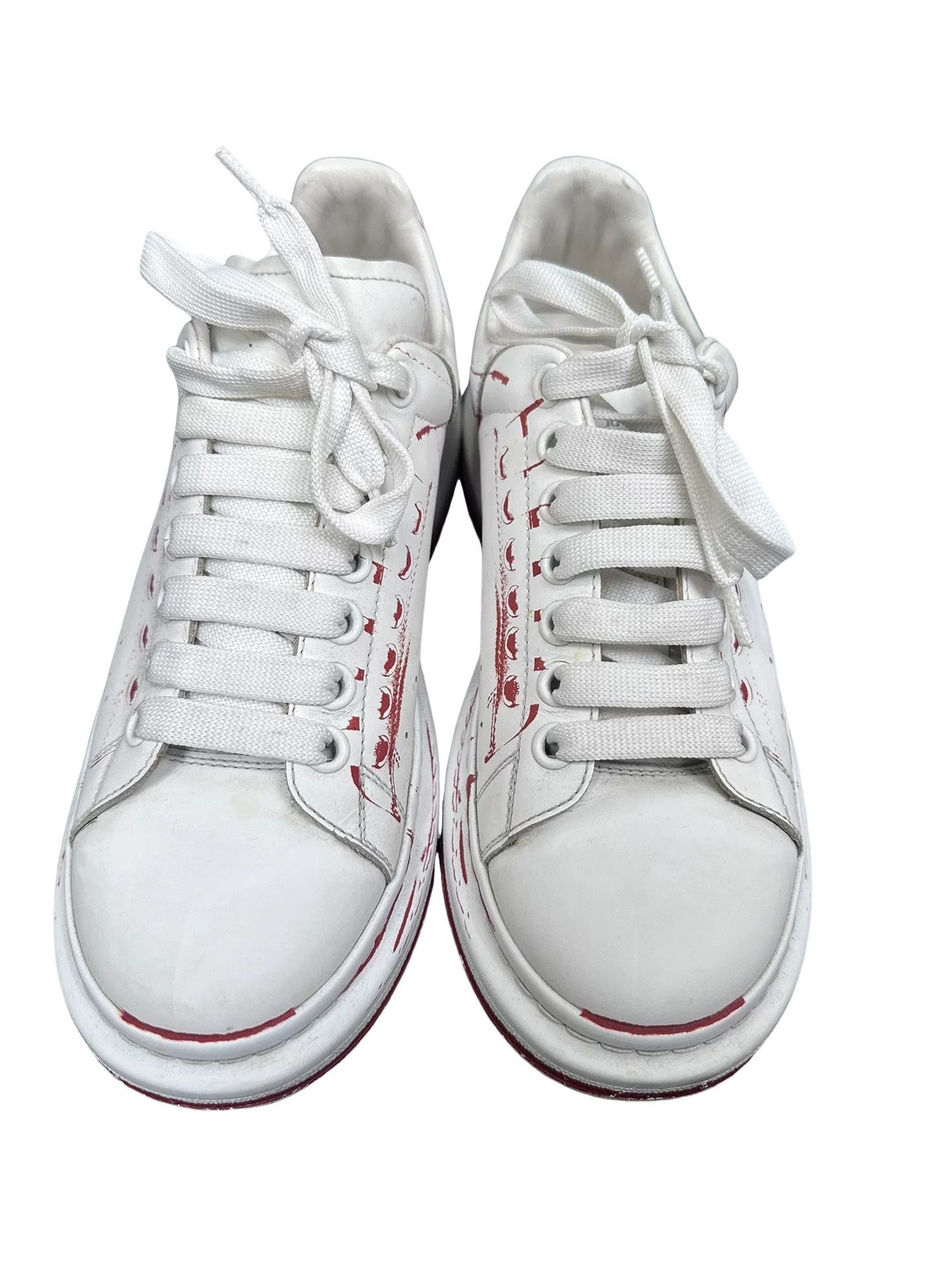 Alexander McQueen Alexander McQueen Red Graffiti Oversized Sneakers EU 40 Size US 7 / EU 40 - 1 Thumbnail