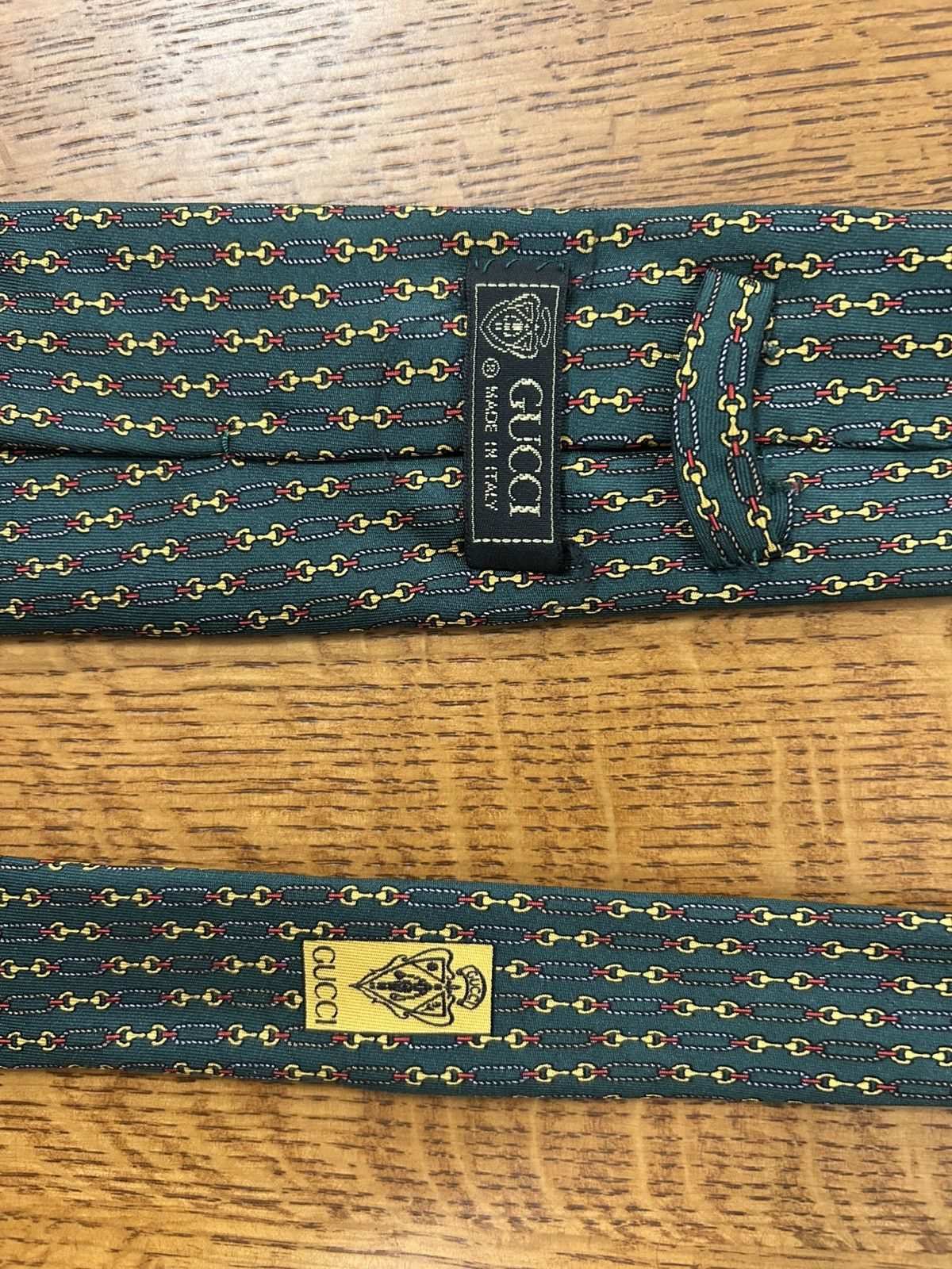 Gucci Pristine Vintage Gucci Chain Print Tie Size ONE SIZE - 2 Thumbnail