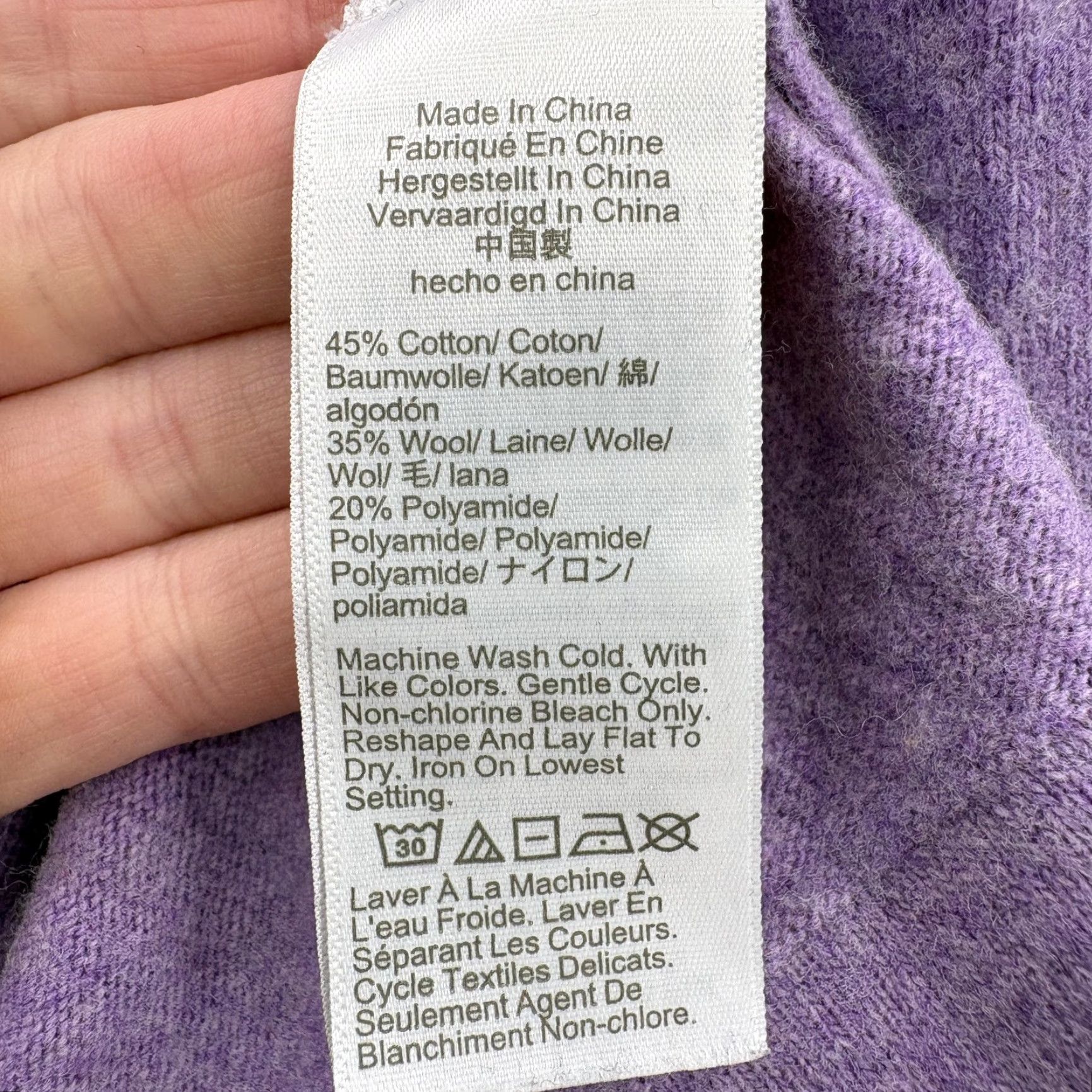 J.Crew J.CREW Sweater Womens XL Purple Knit Pullover Crew Neck Raglan Sleeves Tight-Knit Cotton Wool Polyamide Classic Casual Turtleneck? Size XL / US 12-14 / IT 48-50 - 5 Thumbnail