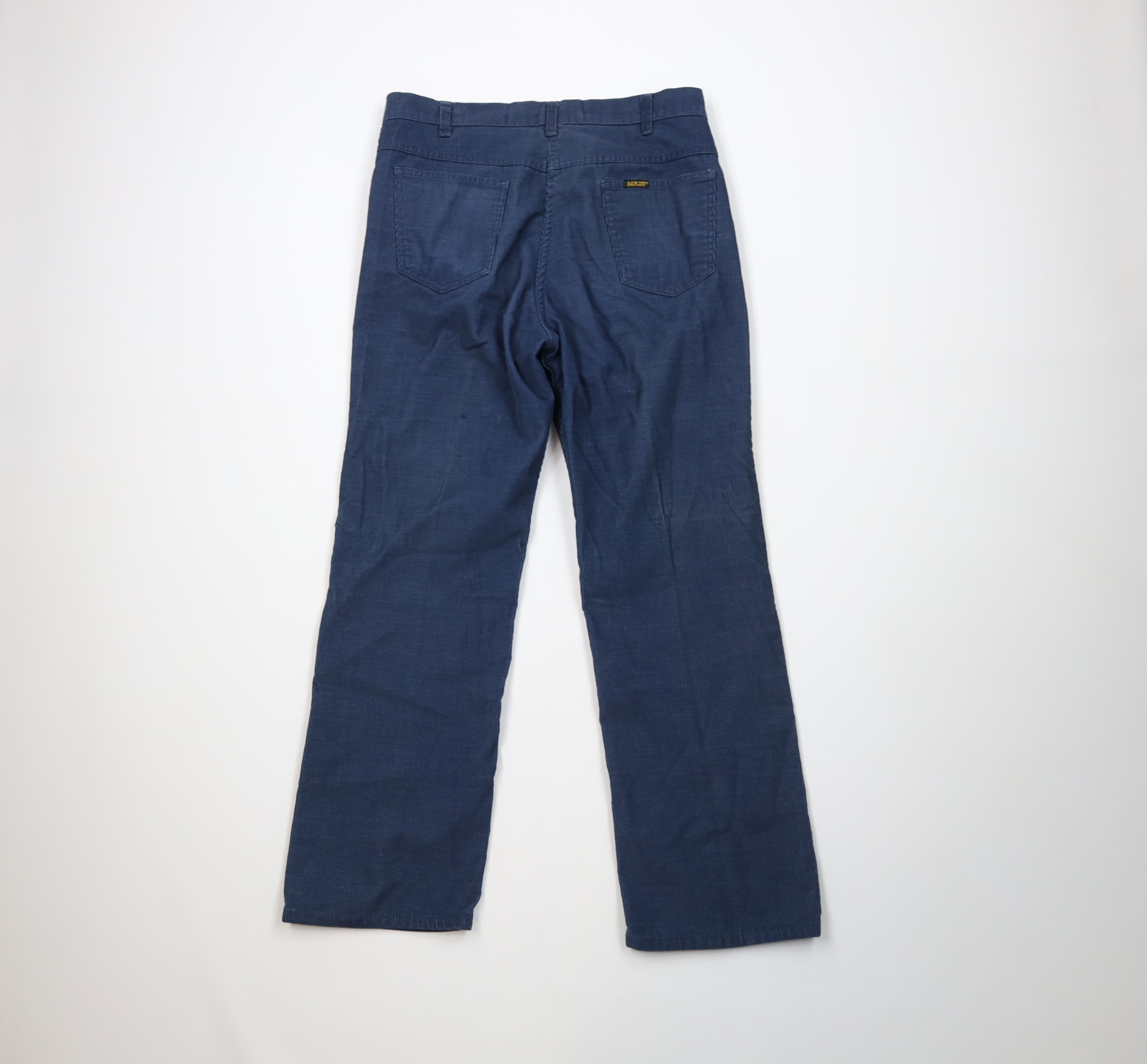 Vintage Vintage 70s Streetwear Wide Leg Corduroy Pants Blue USA Size US 32 / EU 48 - 9 Thumbnail