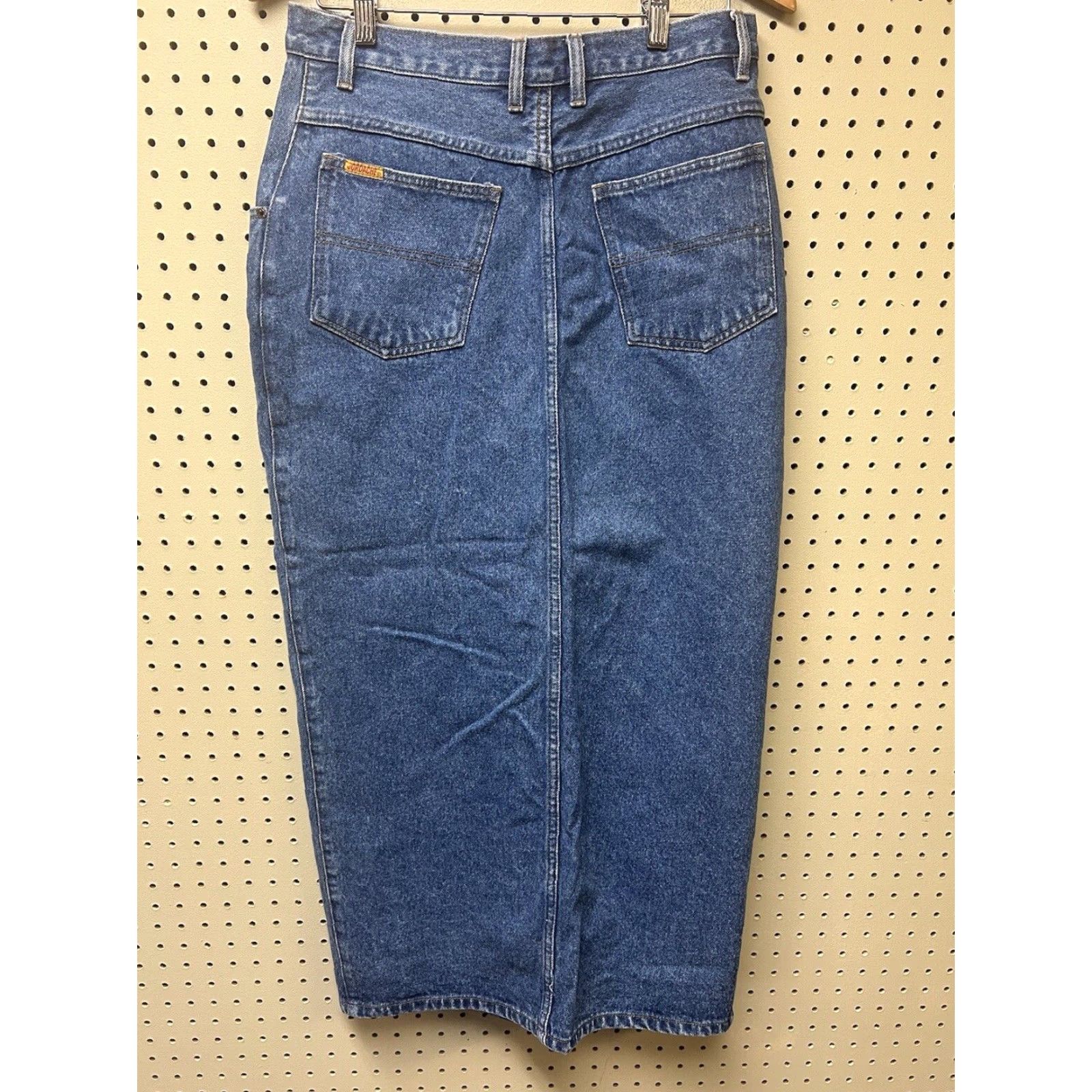 Jordache VINTAGE Jordache Denim Skirt Long - 30” Waist x 36" Long - Cotton, Zip, Button, 100% Cotton - Blue - Stone Wash - 80s 90s - Women - Size 10 Size 32" / US 10 / IT 46 - 2 Thumbnail