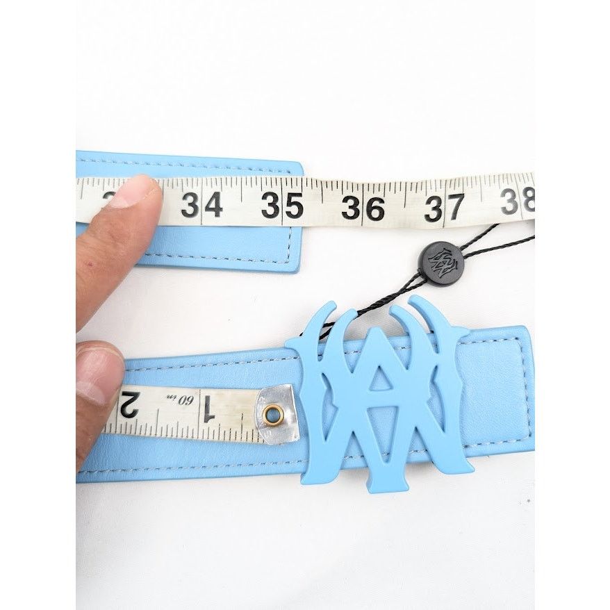 Amiri o1rshd1 Size:75 cm / 4cm Reversible Belt in Black/Air Blue Size 30 - 10 Thumbnail